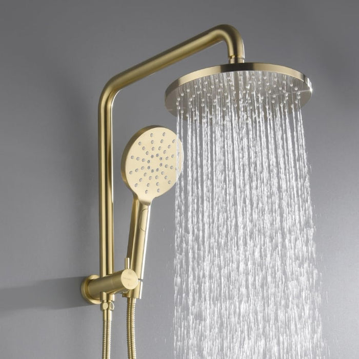 9-Inch Brushed-Gold Twin Shower Rail Set