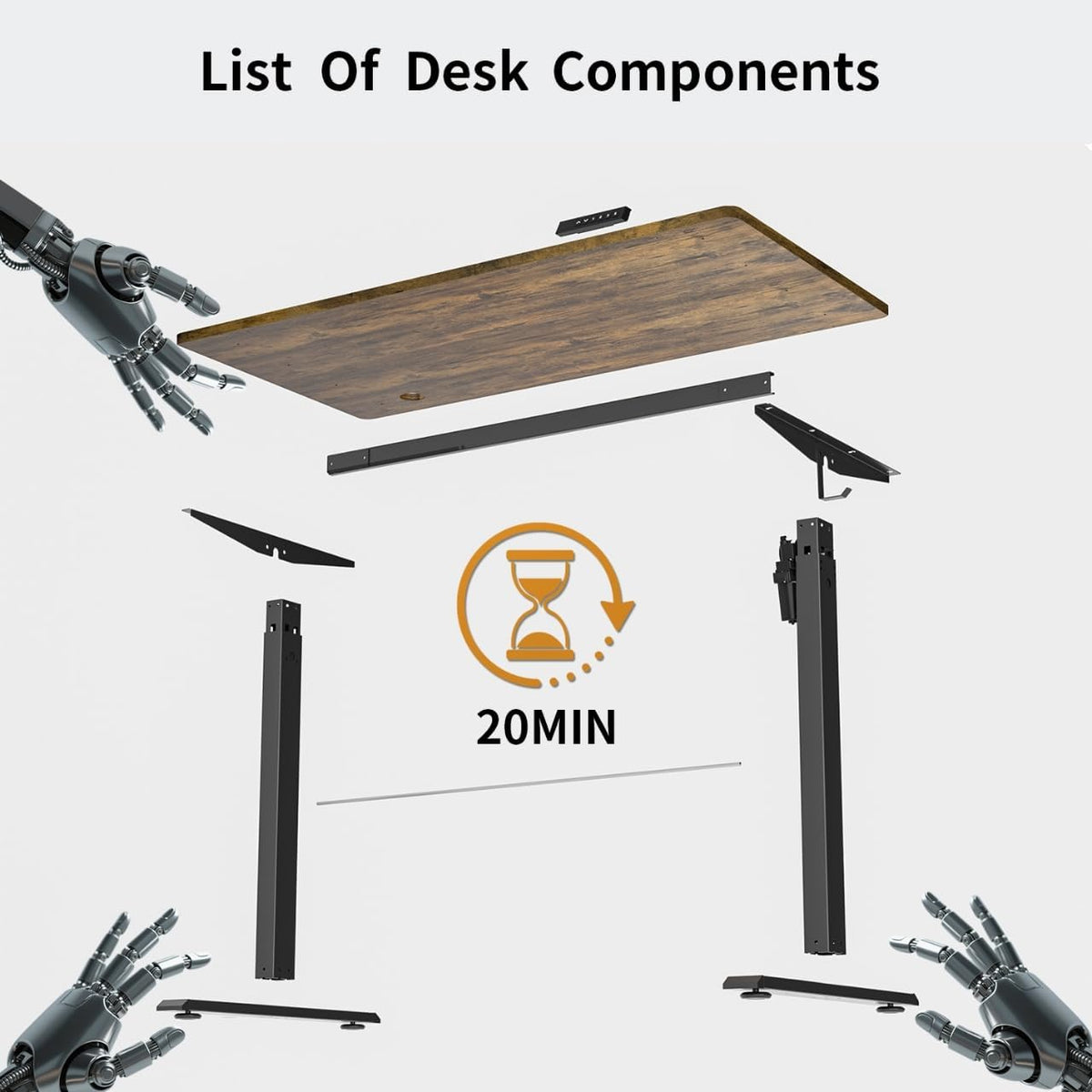 Electric Standing Desk, Height Adjustable Standing Compute Desk with Splice Board, 3 Memory Height Settings Ergonomic Home Office Desk (Rustic Brown)