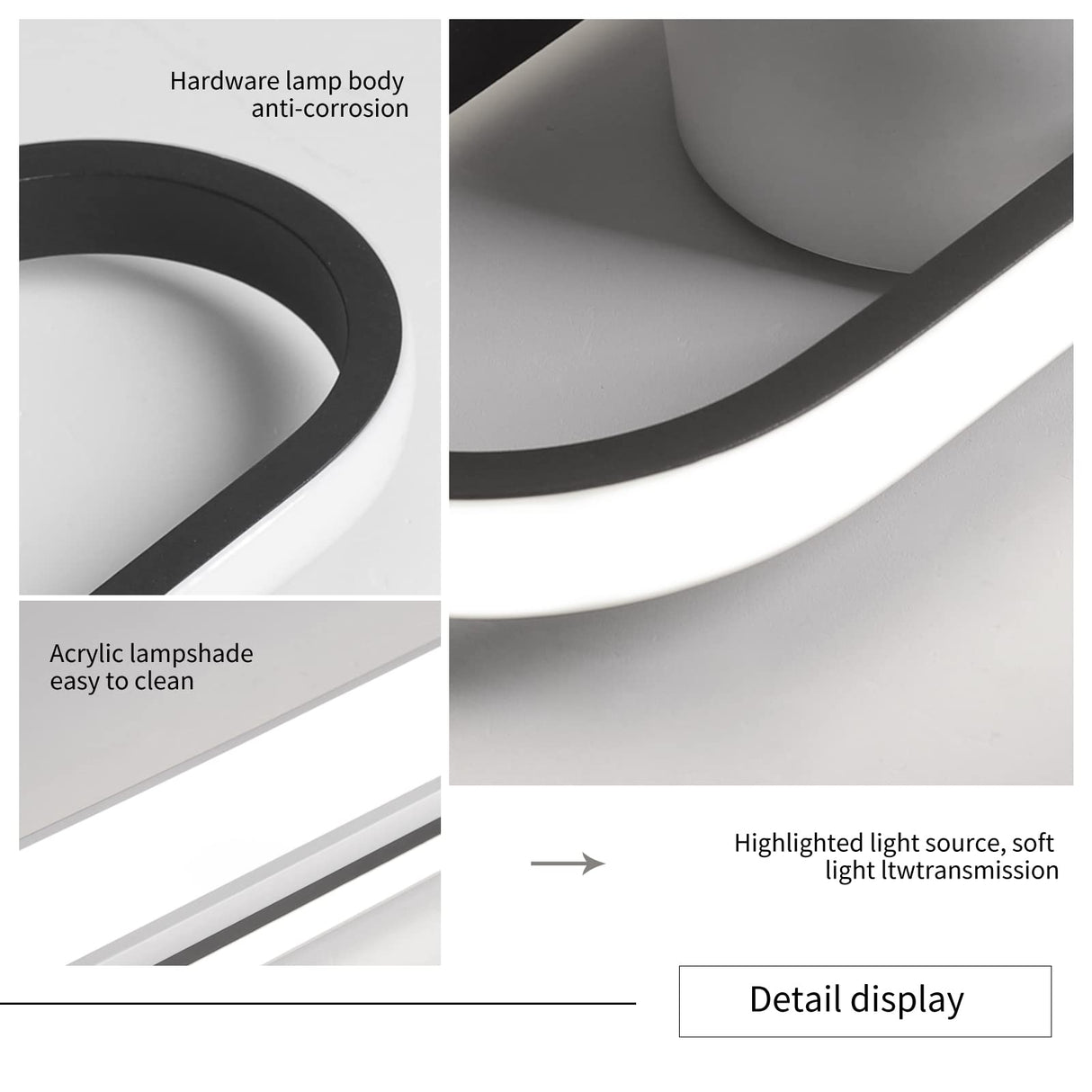 Modern LED Ceiling Light, 36.2" Flush Mount Ceiling Lamp,Metal Ceiling Chandelier Lighting Fixture for Living Room Bedroom Dining Room Office Hallway Aisle (White Light)