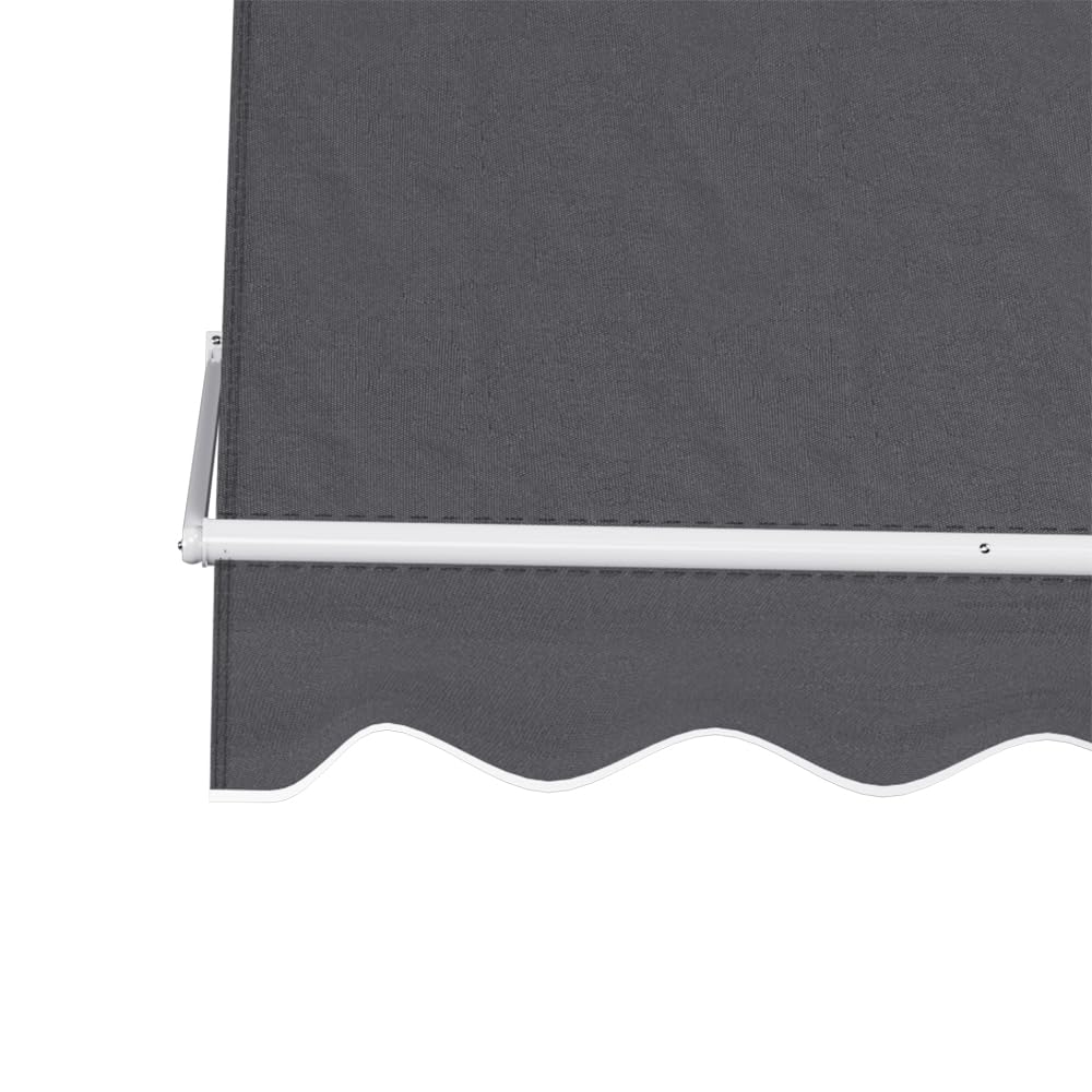 Outdoor Blinds, 2.1 x 2.1m Privacy Screen Window Blind Retractable Pivot Arm Awning Canopy Sun Shade Waterproof Gazebo Awnings for Home Patio, with Mounting Bracket Hand Crank Grey