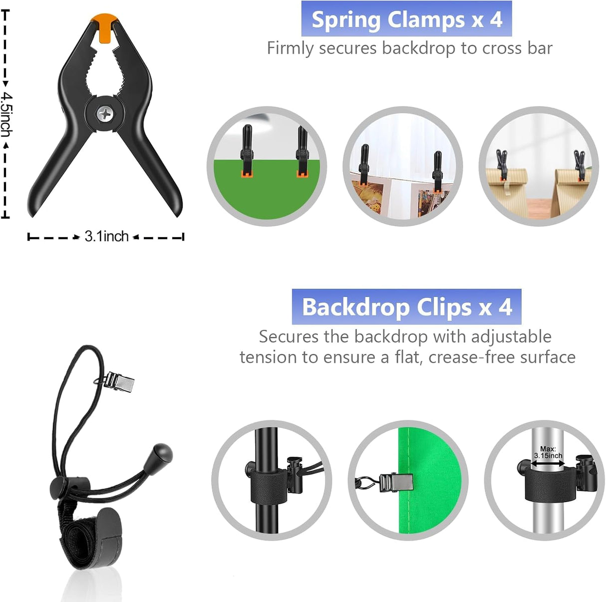 Spring clamps and clips