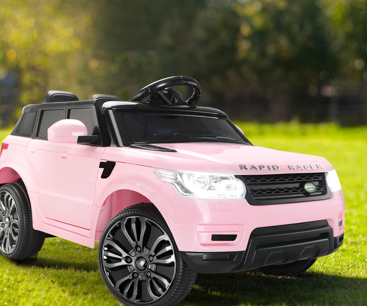 Kids Ride on Car 12V Ride on Car with Remote Control, MP3 Player, Horn, Music and Headlight Taillights Suitable for 3-6 Years Pink