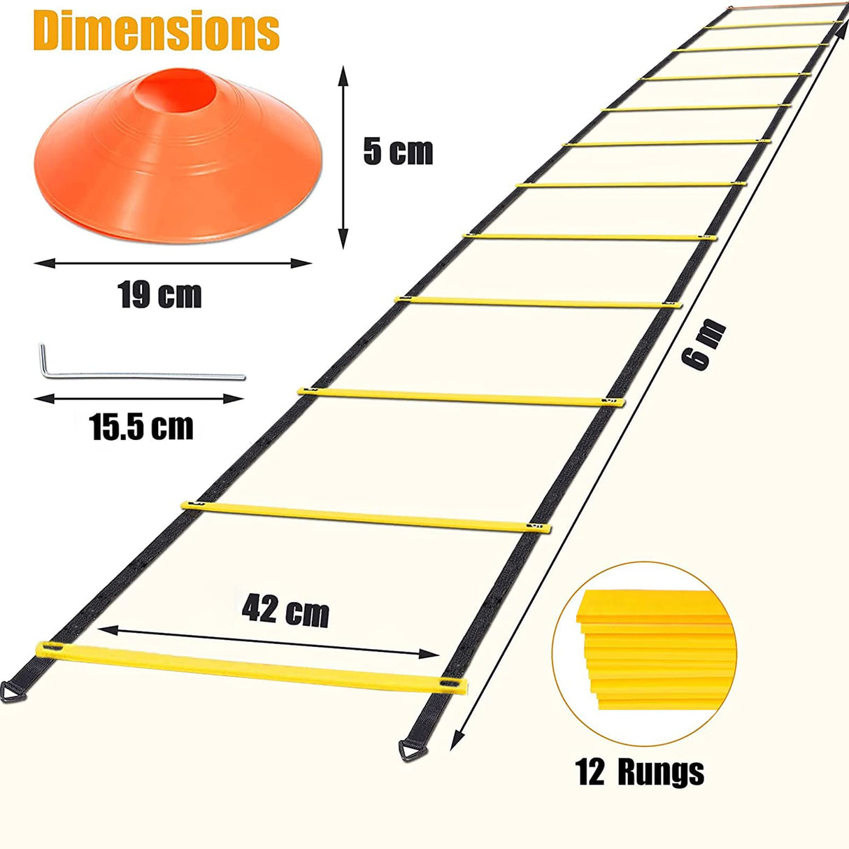 Agility Ladder - Agility Speed and Balance Training Ladder for Soccer Basketball Boxing Softball Footwork Sports Agility Training with Scale and Carry Bag