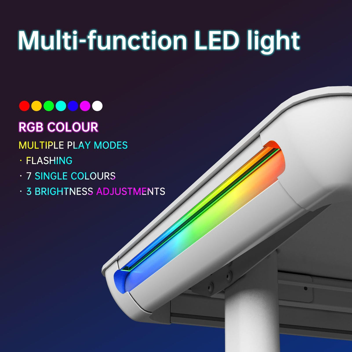 Electric Standing Desk Sit Stand Up Computer Table with Drawer Height Adjustable Motorised Rising Office Workstation Tempered Glass RGB LED Lights, USB& Type-C Charging Port White