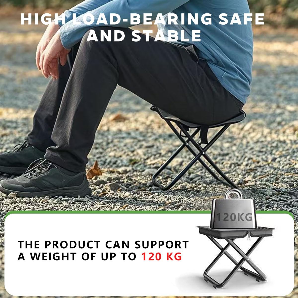 Portable Foldable Backpack Stool Lightweight Camping Picnic Fishing Chair with Mesh Bag Outdoor Adventure Seat for Hiking Travel