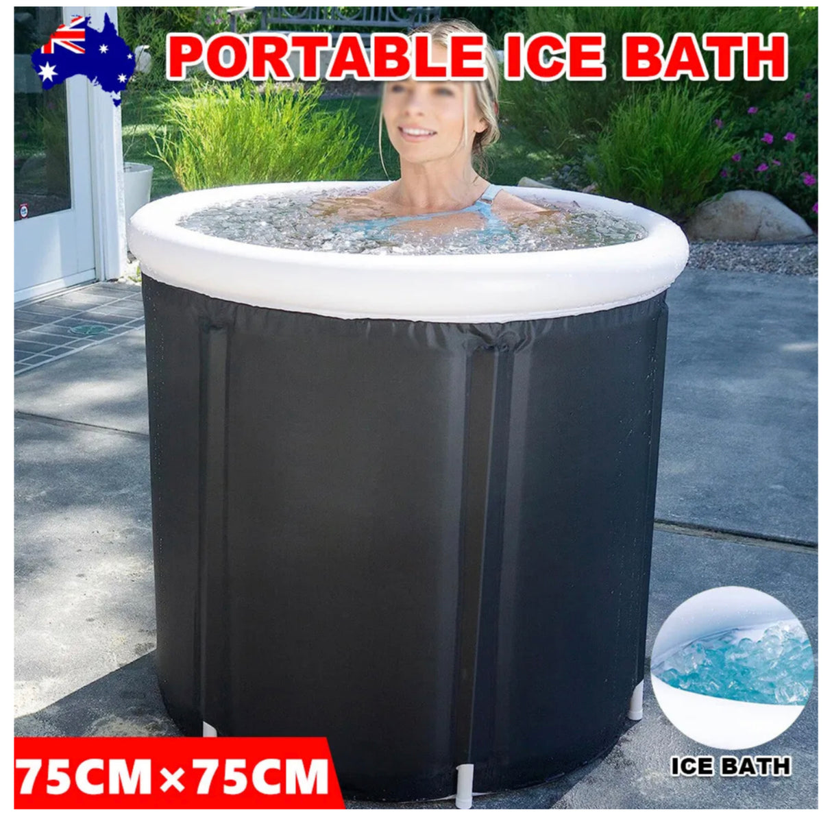 Portable Ice Bath Tub Athletes Cold Hot Water Therapy Folding Bathtub