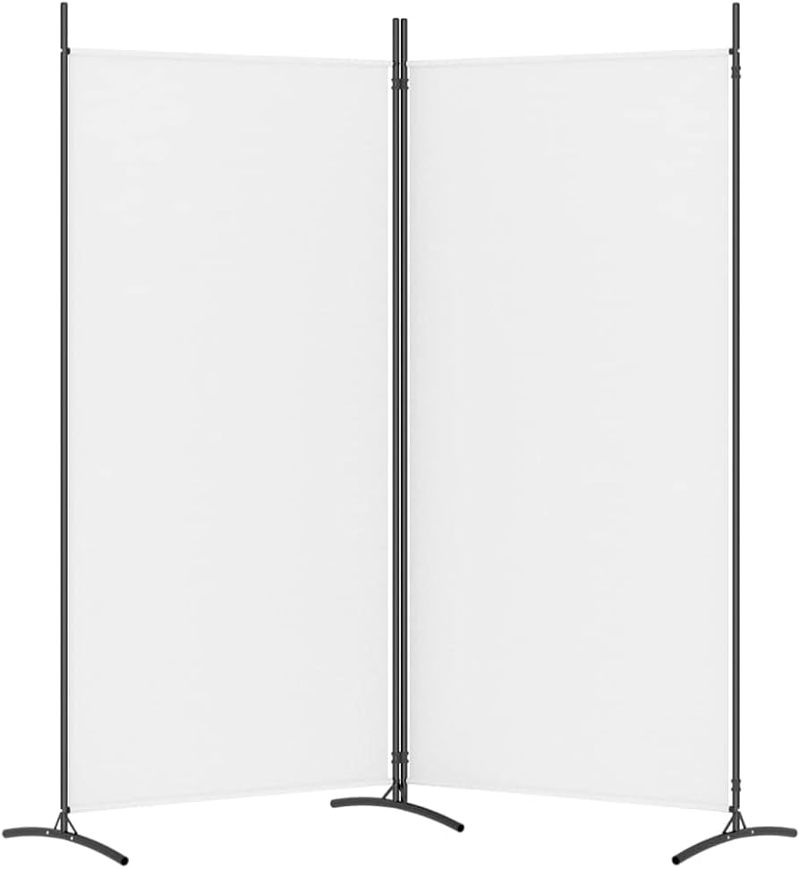 2-Panel Room Divider Living Room Bedroom Partition Privacy Protection Screen Room Separator Folding Dressing Wall Black Fabric