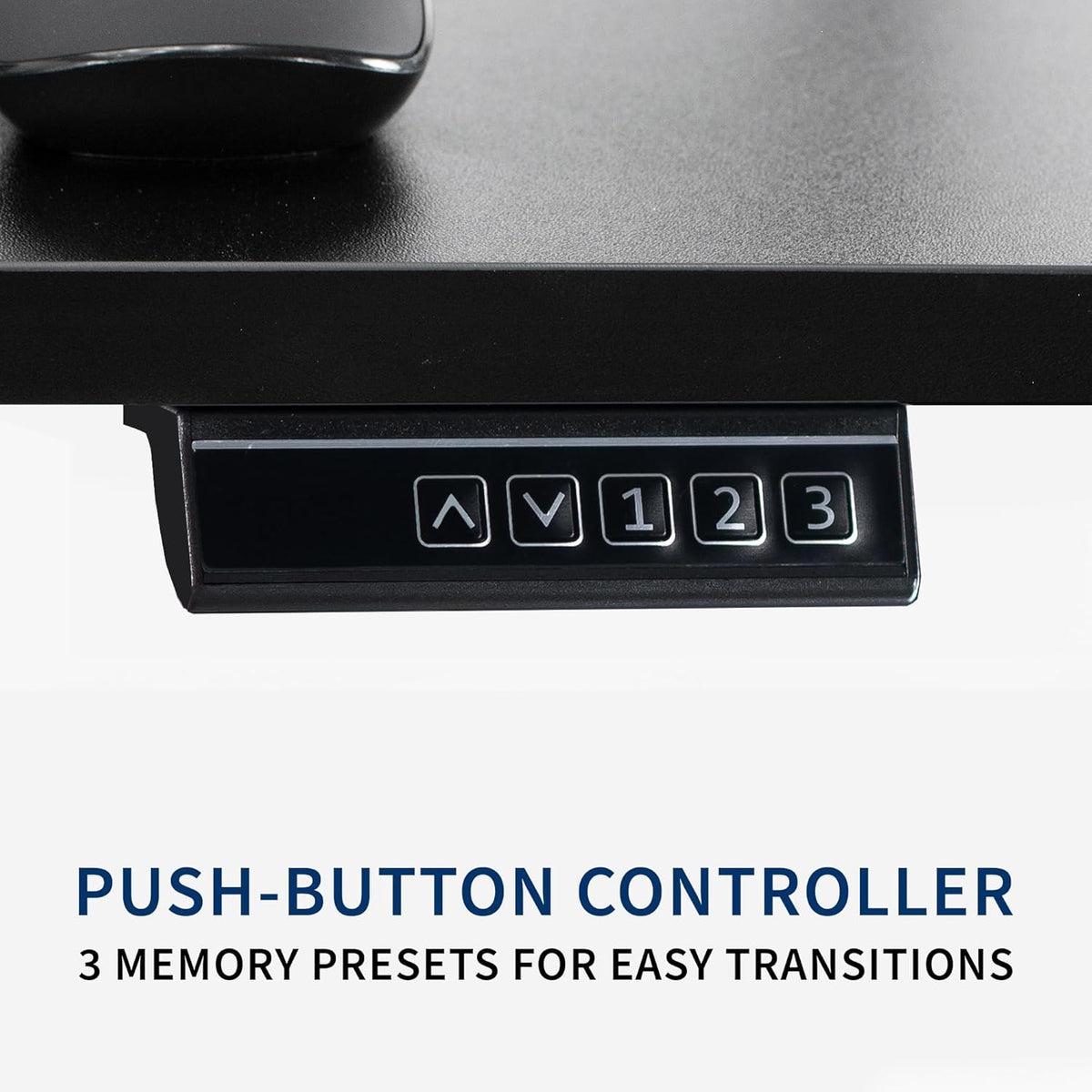 Electric Height Adjustable 102cm x 61cm Stand Up Desk, Complete Standing Workstation with Memory Controller, Black 2 Part Top, Black Frame