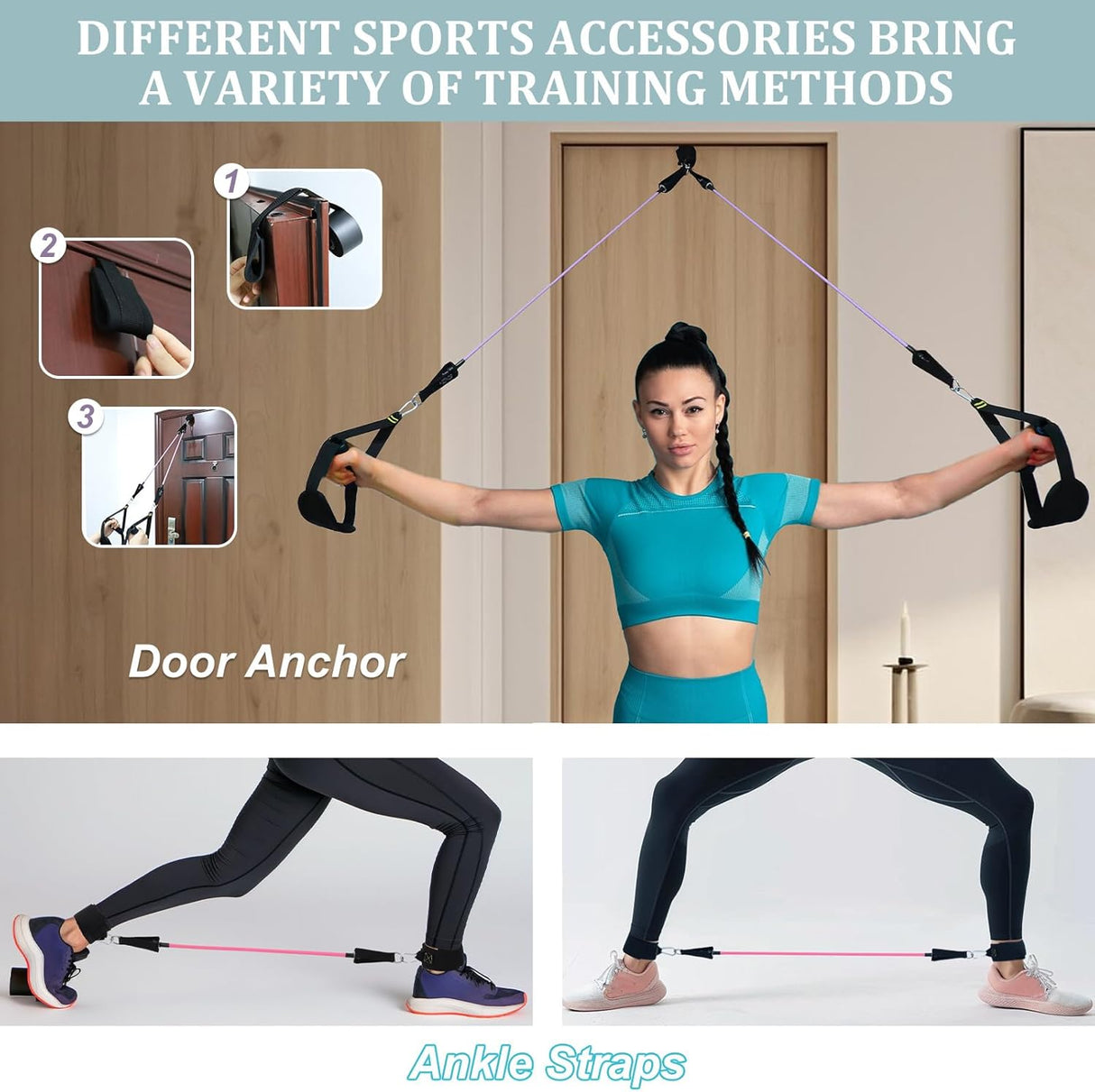 Pilates Bar Kit with 3 Set Resistance Bands, Multifunctional Pilates Workout Equipment for Women Men, Exercise Bands Set for Home Gym Fitness Yoga Strength Training