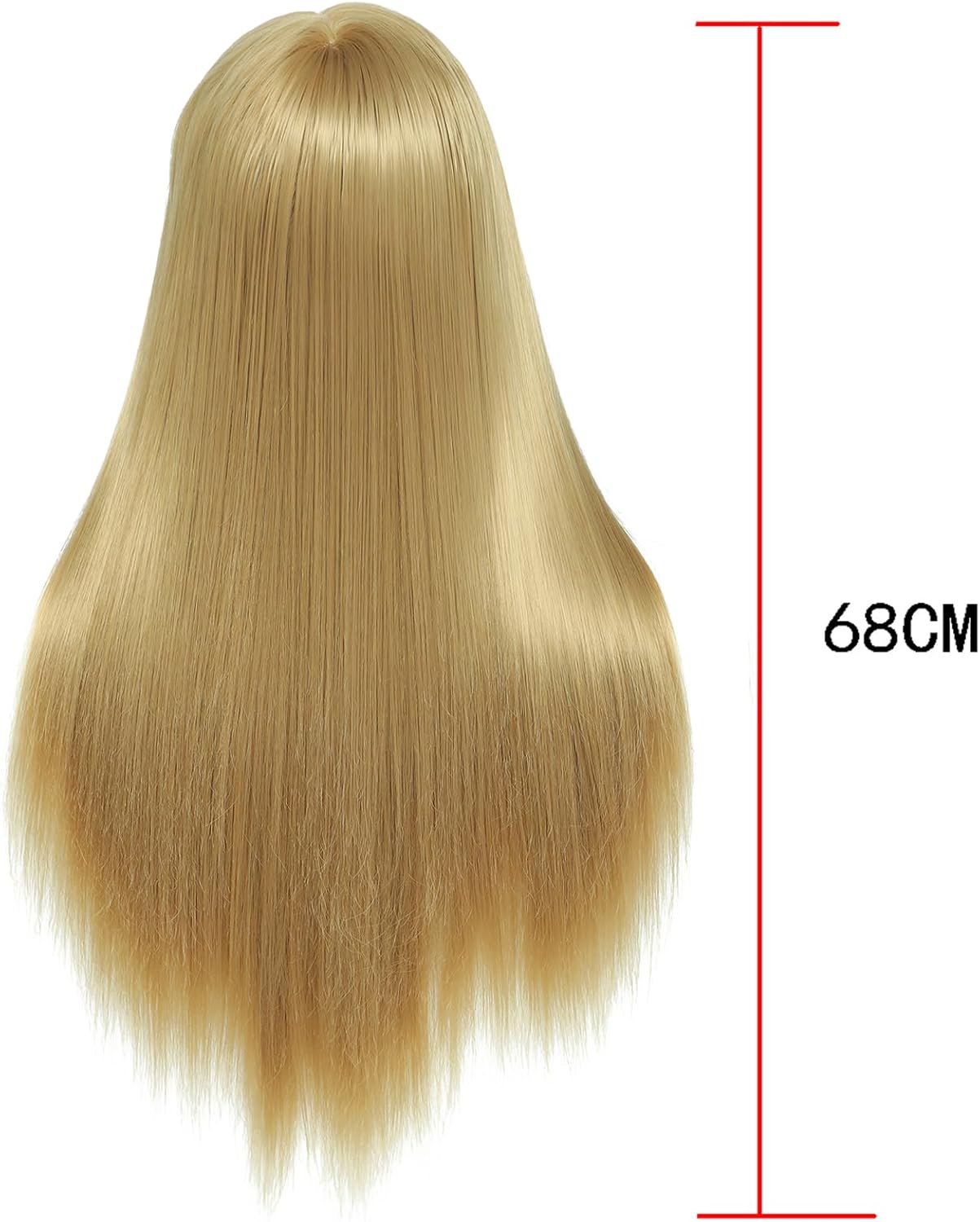 26-28'' Mannequin Head Synthetic Fiber Hair Styling Training Head Dolls for Cosmetology Manikin Maniquins Practice Head with Table Clamp Holder (27#)