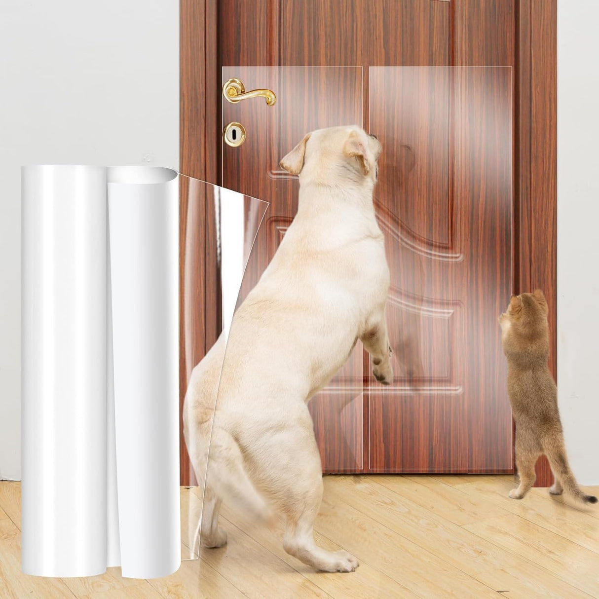 Door Protector from Dog Scratching- Cat Scratch Furniture Protector, Dog Door Protector Scratch Guard, Transparent Self Anti-Scratch Cat Furniture Protector Tape for Window (500cm*43cm)