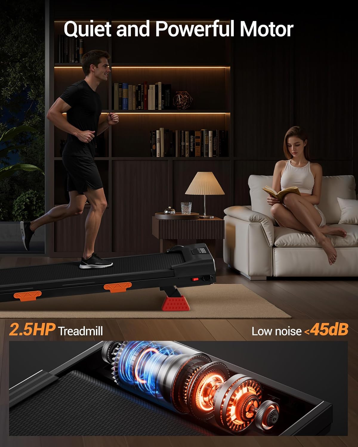 LONTEK 16% Incline Walking Pad Treadmills for Home, 3 in 1 PortableTreadmill with 150KG Weight Capacity, Under Desk Treadmill with 2.5HP Brushless Quiet