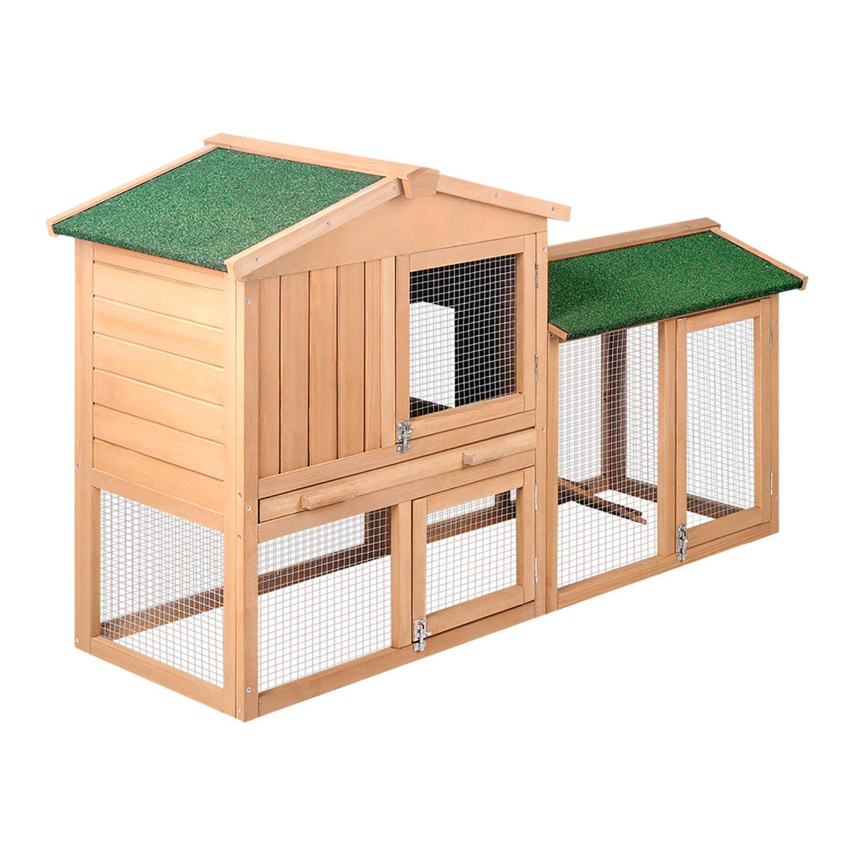 i.Pet Chicken Coop Large Rabbit Hutch, Coops Wooden Pet House Run Cage Walk in Guinea Pig Ferret Bunny Hen Chook, Metal Outdoor Door Roof Hatch Nestiong Box Farm Tray