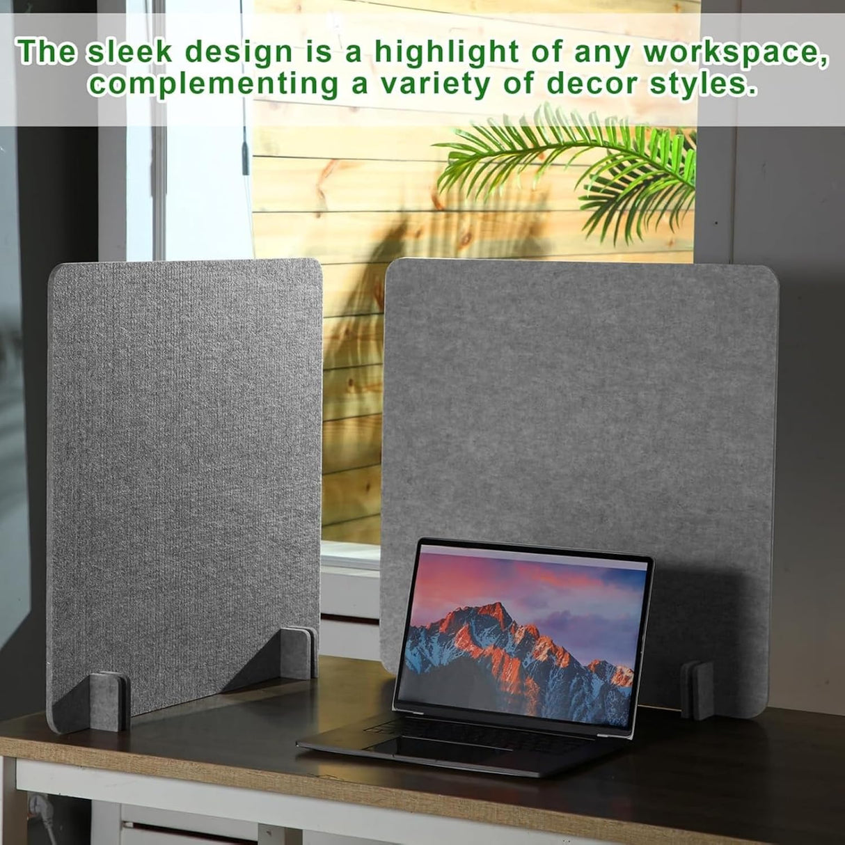 Zeyfon 6Pcs Acoustic Desk Divider Desk Partition 60cm x 60cm Stand Up Freestanding Desk Privacy Panel Noise and Visual Distractions Reducing Table Divider for Student Reception Area Office,Light Grey