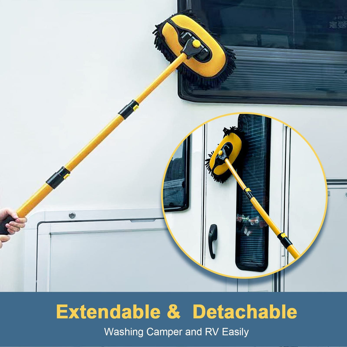 5-Piece Telescopic Chenille Car Wash Brush Kit – 20–41in