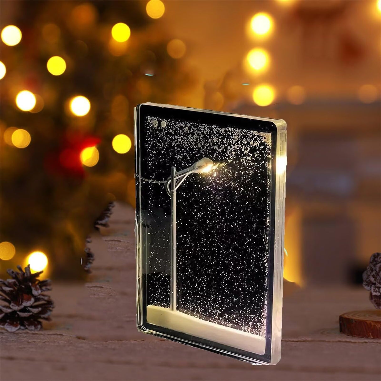 DIY Street Lamp Snow Globe, Snowy Night Light Street Lamp, DIY Christmas Desktop Decor for Birthday and Christmas.