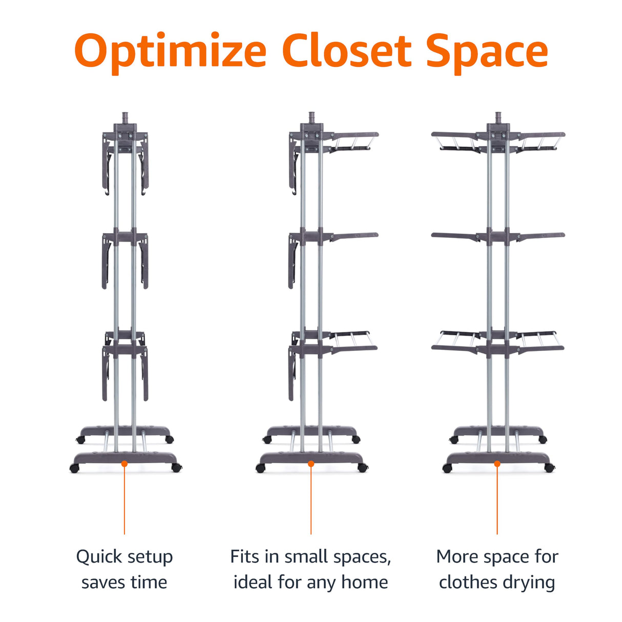 Indoor Clothes Dryer Tower with Foldable Wings