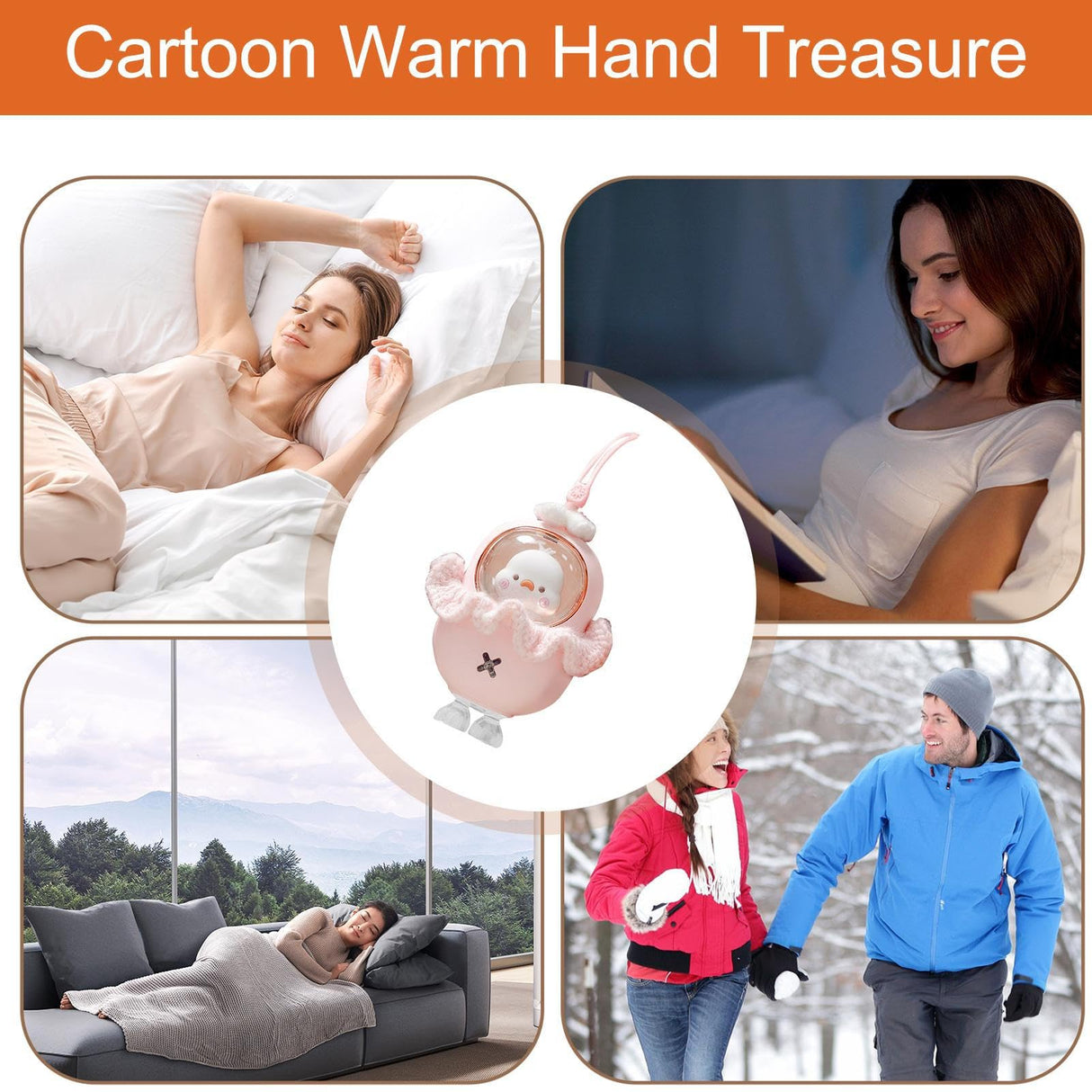 Electric Hand Warmer - 1200 mAh Compact and Rechargeable Warmer for Hands - Outdoor Warming Products for Working, Home, Studying, Traveling, Camping