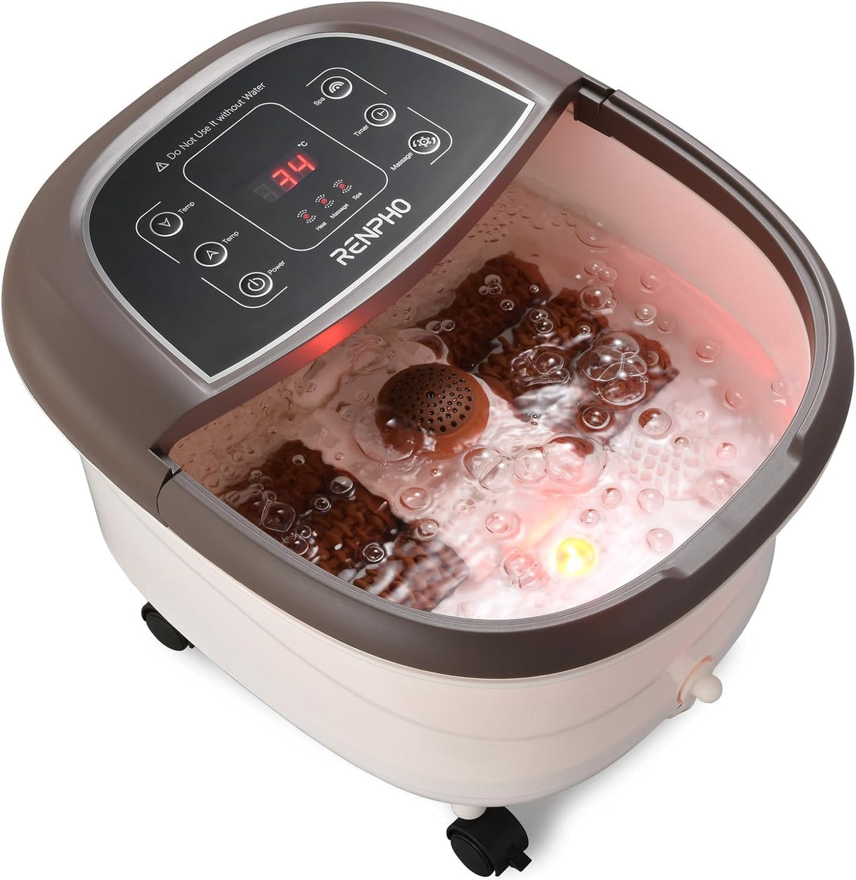 Foot Spa Bath Massager,RENPHO Motorized Foot Spa with Heat and Massage and Jets,Powerful Bubble Jets with Infrared,Shiatsu Foot Spa Massager Corn Rollers,Relieve Feet Muscle Pain