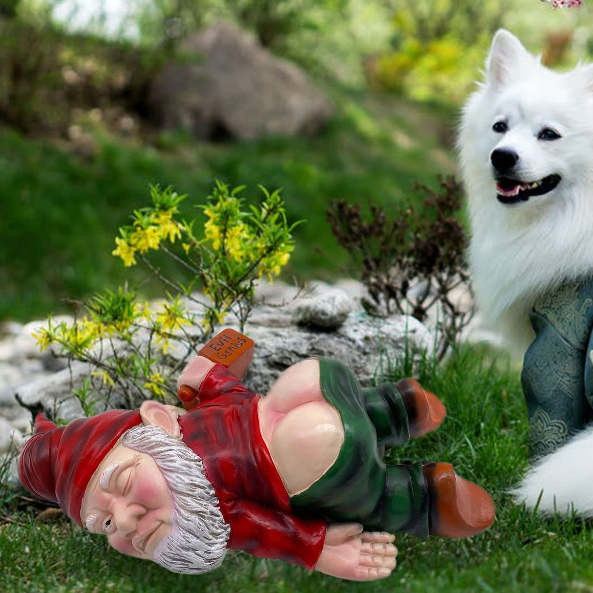 Drunk Gnomes Outdoor Statues - Large Naughty Inappropriate Yard Sculptures Decorations Lawn Ornaments Decor, Funny Garden Housewarming Mother's for Women Men