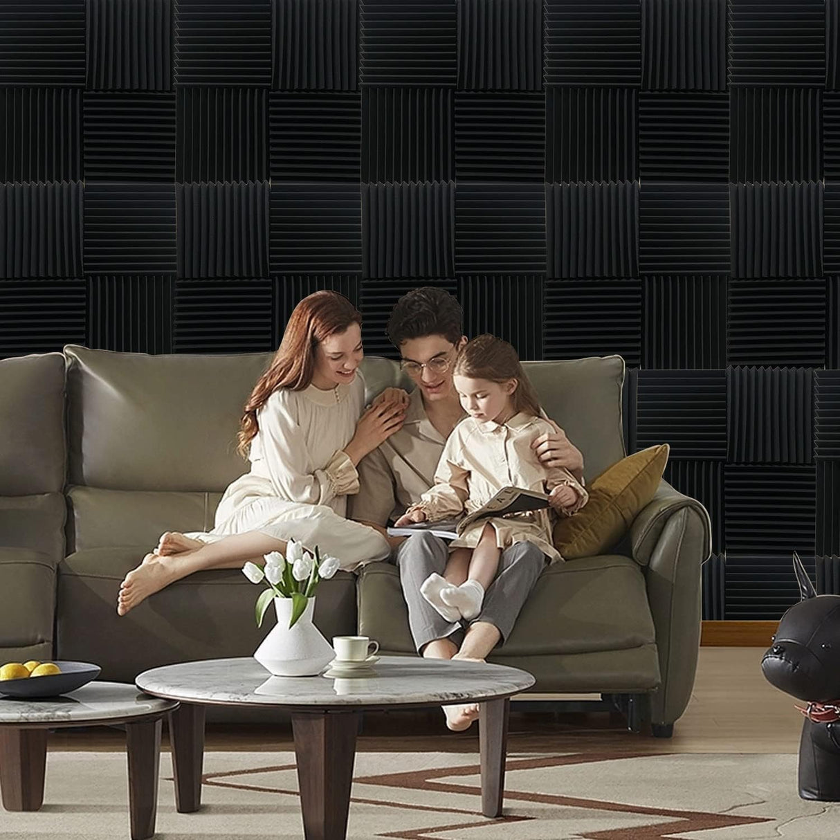 Sound Proof Foam Panels Pack Acoustic Foam,25 X 25 X 5 cm Wedges Acoustic Panels,Sound Absorbing Panels for Studio/Office/Home Sound Proof Panels for Walls (2.5cm) 24 pack