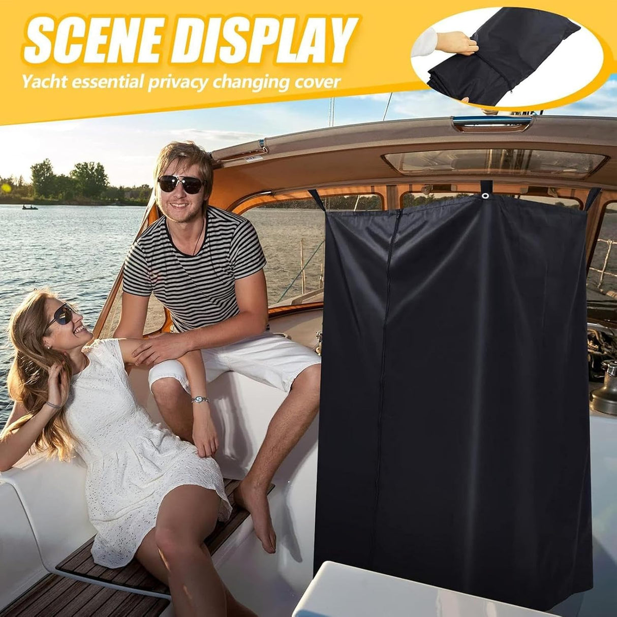 Portable Changing Room | Mobile Privacy Changing Tent | Waterproof Foldable Dressing Room for Backyard, Beach, Travel, Boat