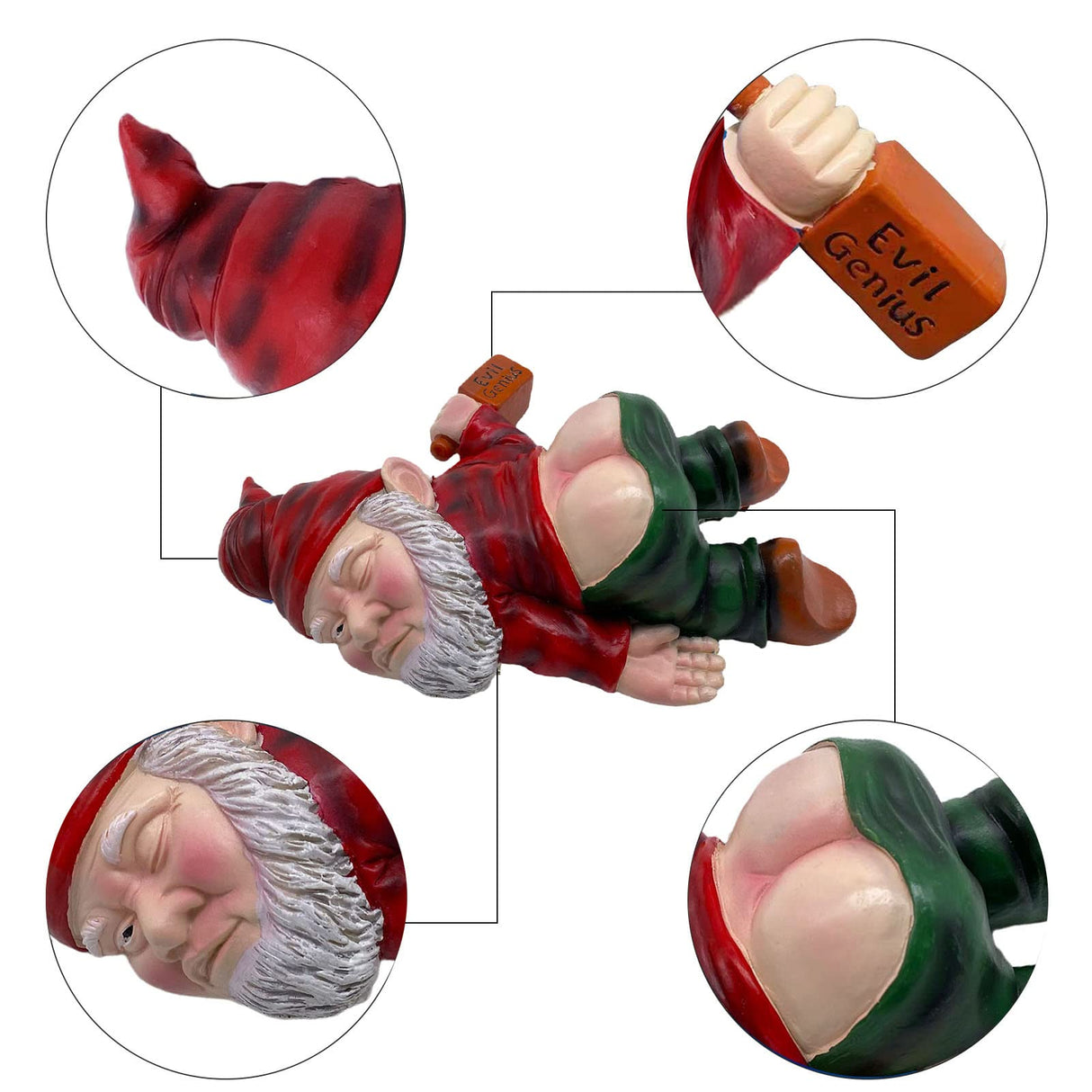 Drunk Gnomes Outdoor Statues - Large Naughty Inappropriate Yard Sculptures Decorations Lawn Ornaments Decor, Funny Garden Housewarming Mother's for Women Men