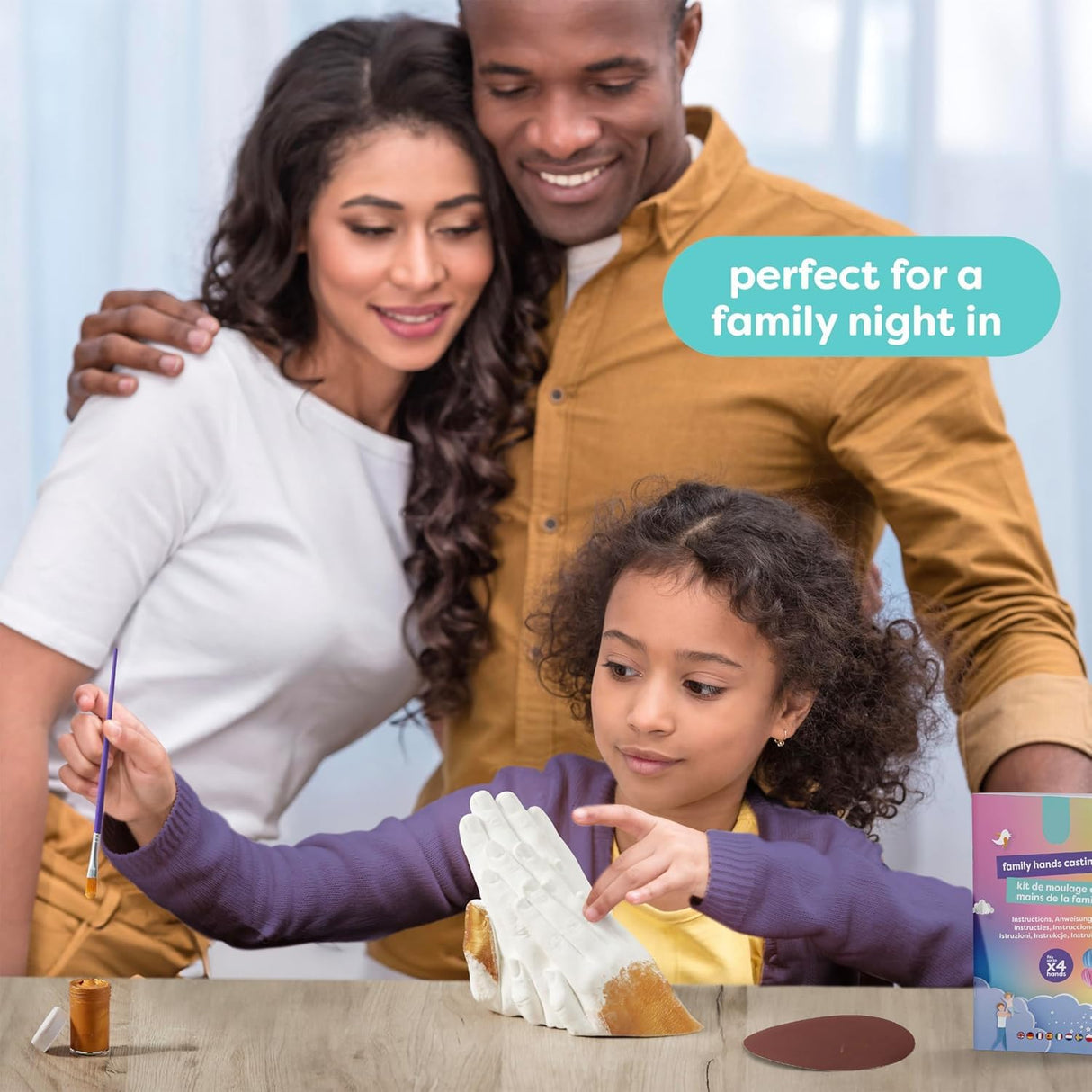 Holding Hand Casting 3D Kit for Couples with Base & Paints, DIY Plaster Statue Cast, Hand Mold Kit Couples Activities - Father's Day, Women for Wedding, Anniversary, Valentines