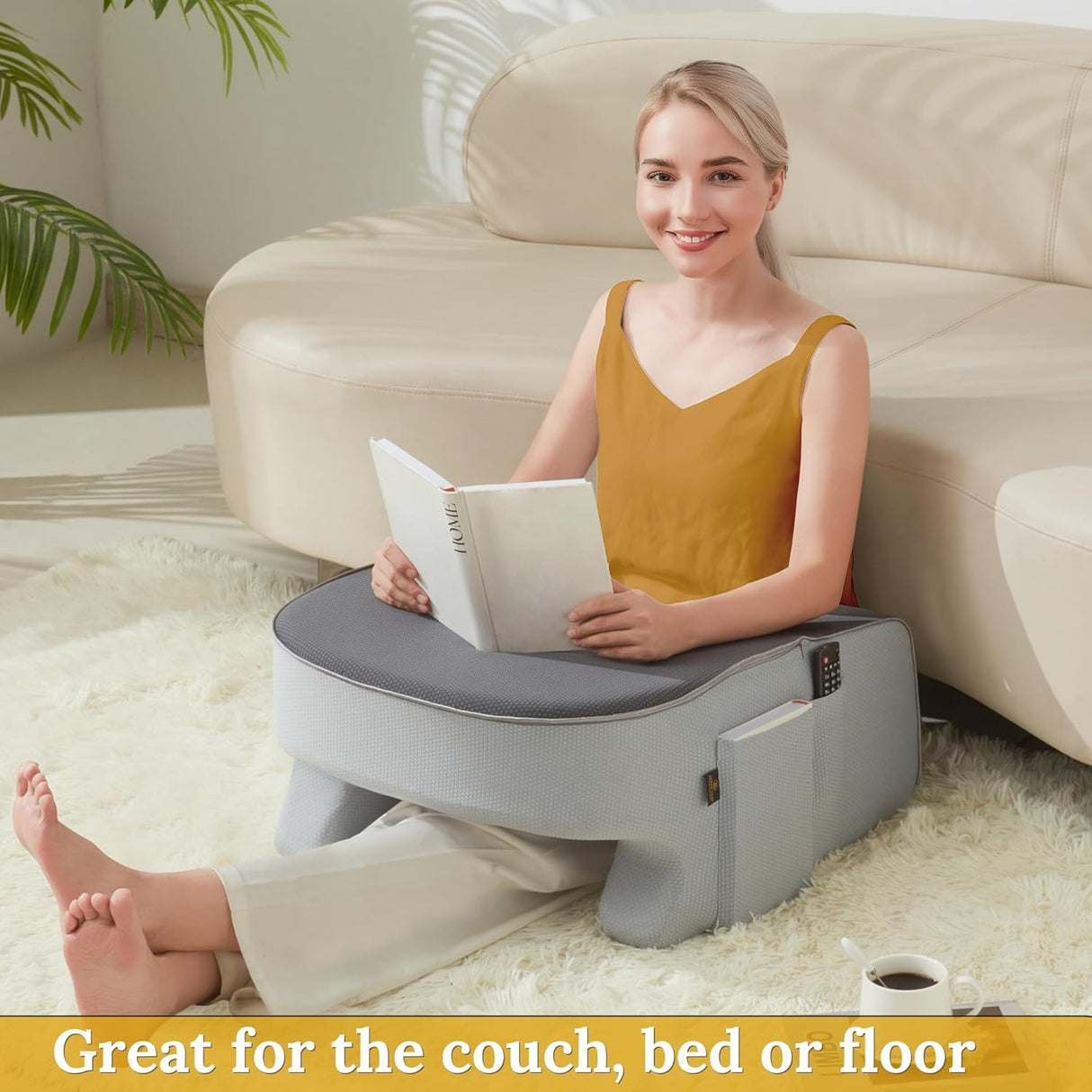 Lap Desk Pillow - Gaming Pillow, Reading Pillow, Laptop Desk for Bed, Couch Desk, Luxurious Lap Pillow Desk Supports Arms Shoulders Neck, Memory Foam
