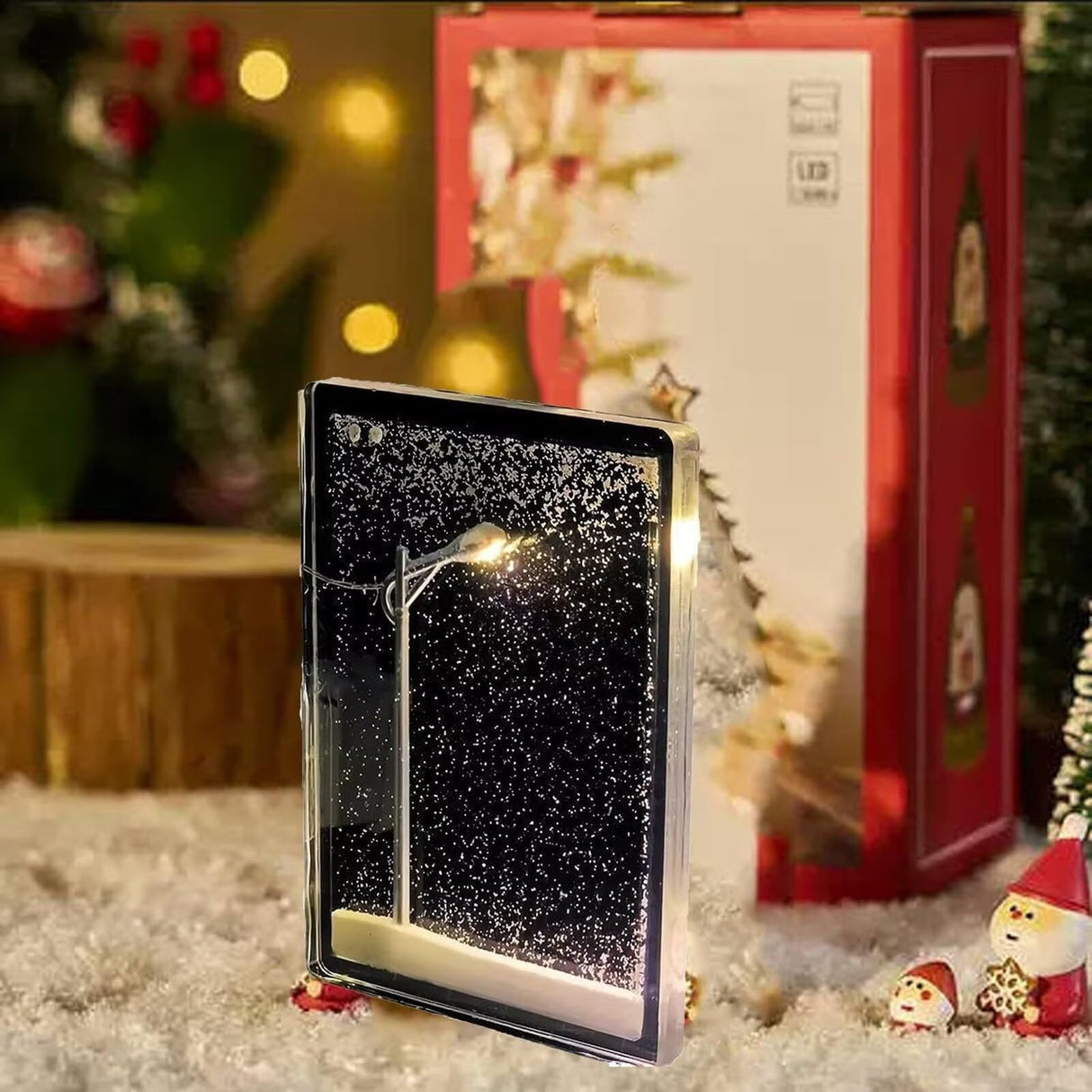 DIY Street Lamp Snow Globe, Snowy Night Light Street Lamp, DIY Christmas Desktop Decor for Birthday and Christmas.