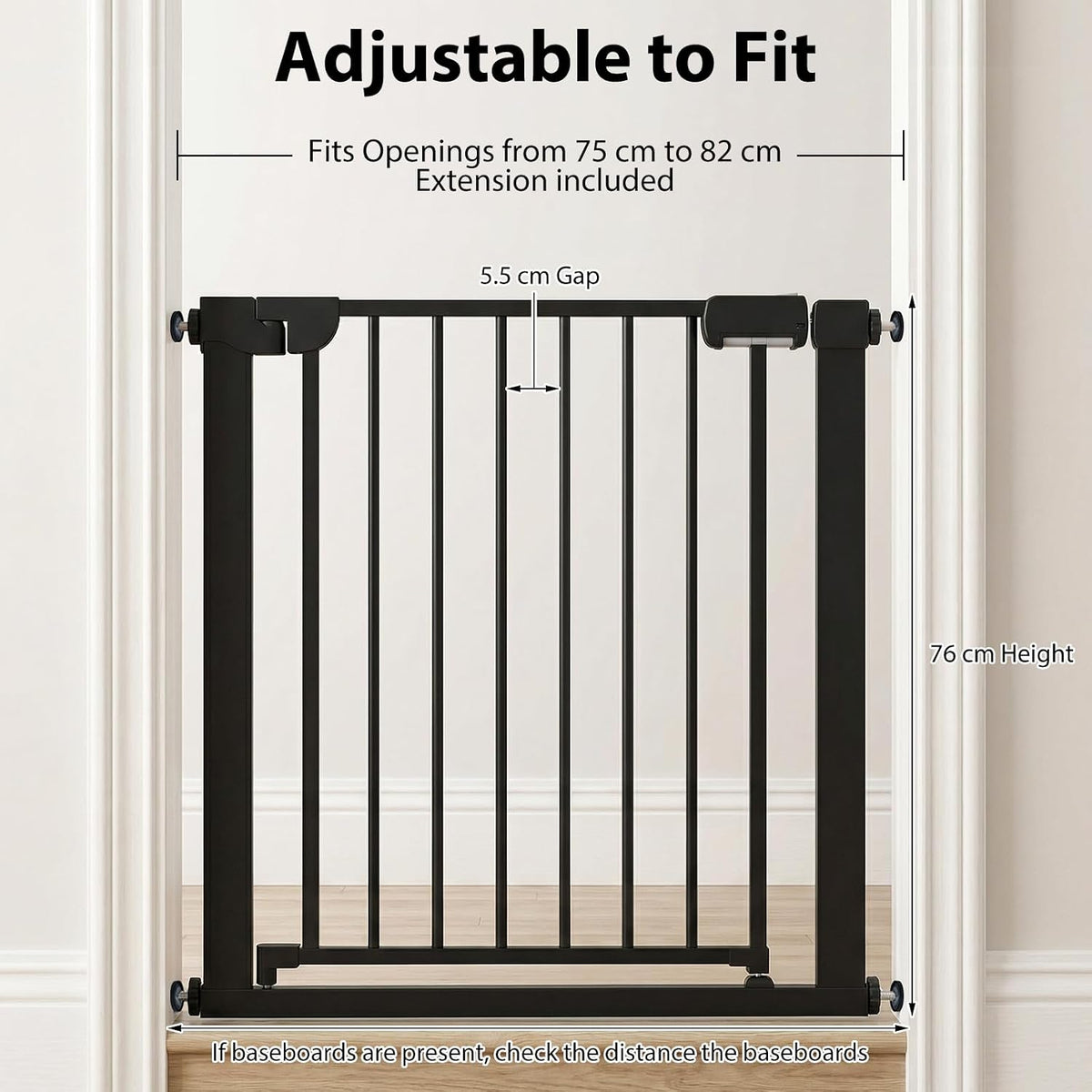 75–82 cm Auto-Close Baby & Pet Safety Gate