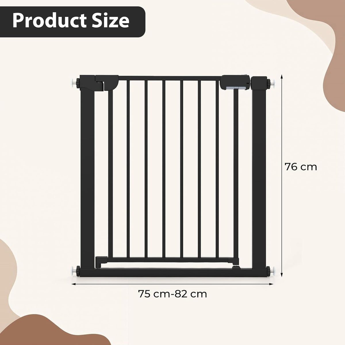 75–82 cm Auto-Close Baby & Pet Safety Gate