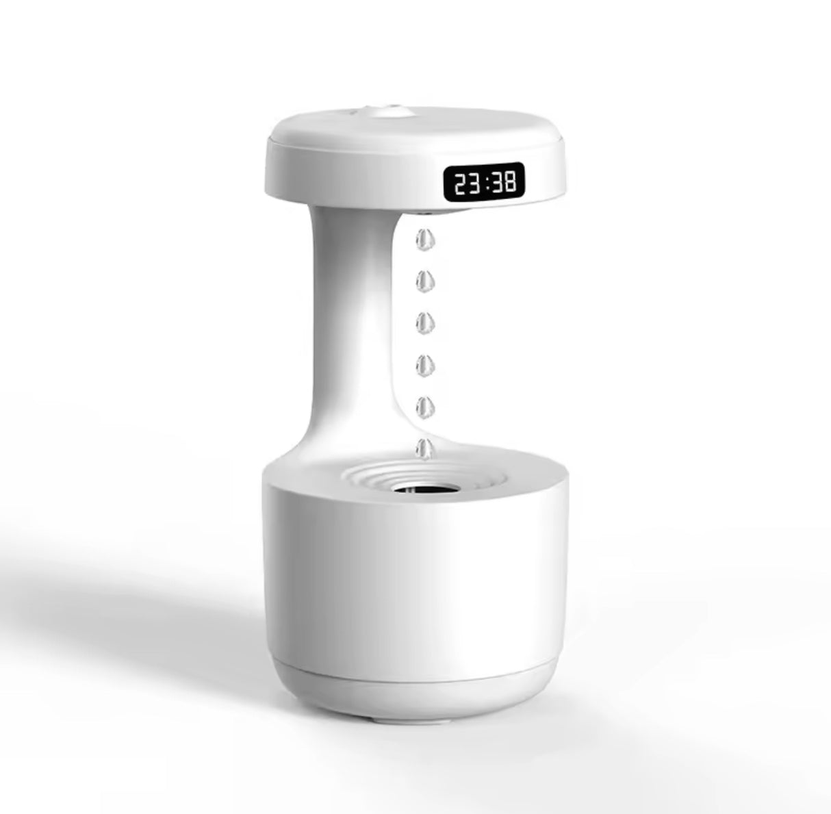 Portable Ultrasonic Anti Gravity Water Drop Humidifier Creative Water Drop Backflow LED Time Display Household Humidifier