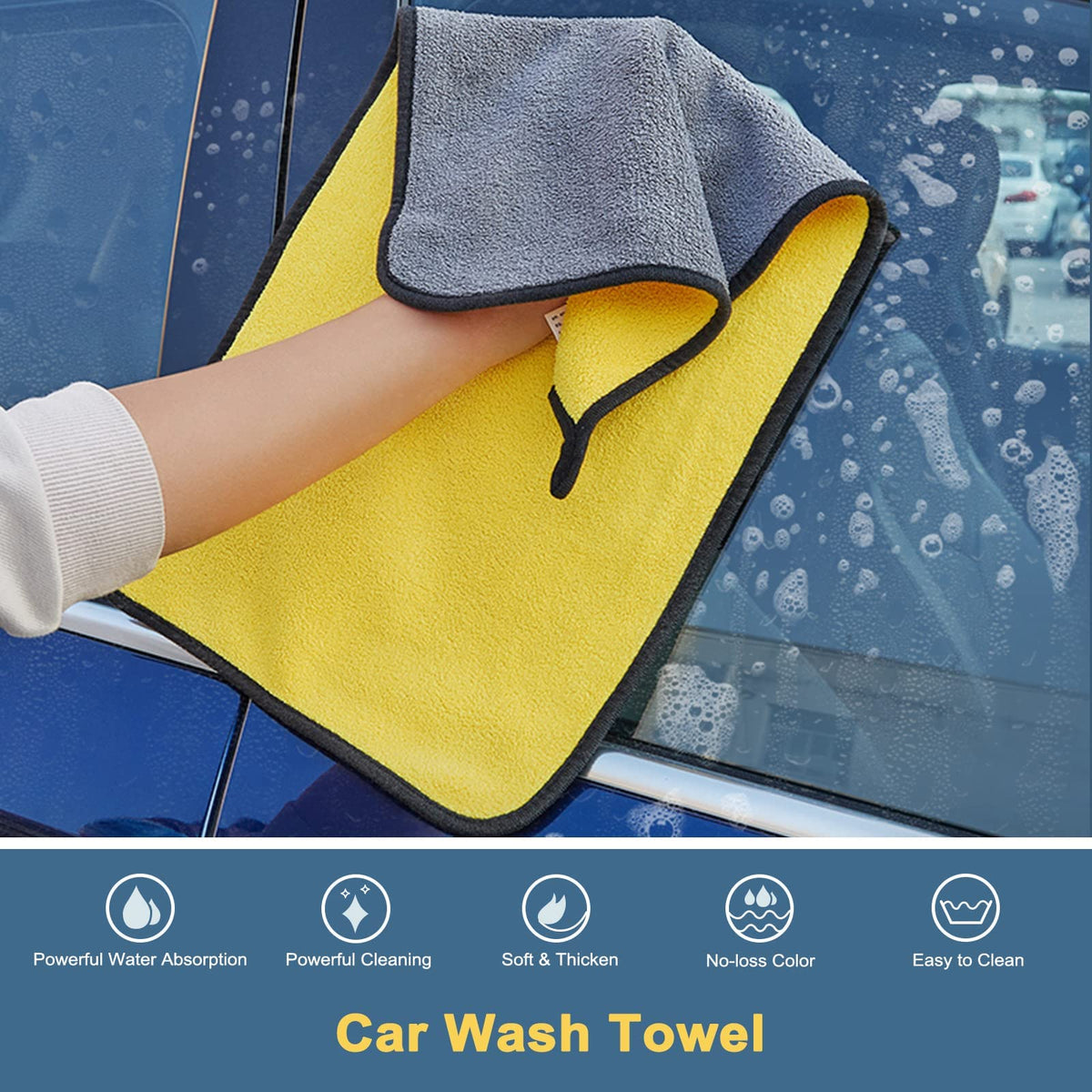 5-Piece Telescopic Chenille Car Wash Brush Kit – 20–41in