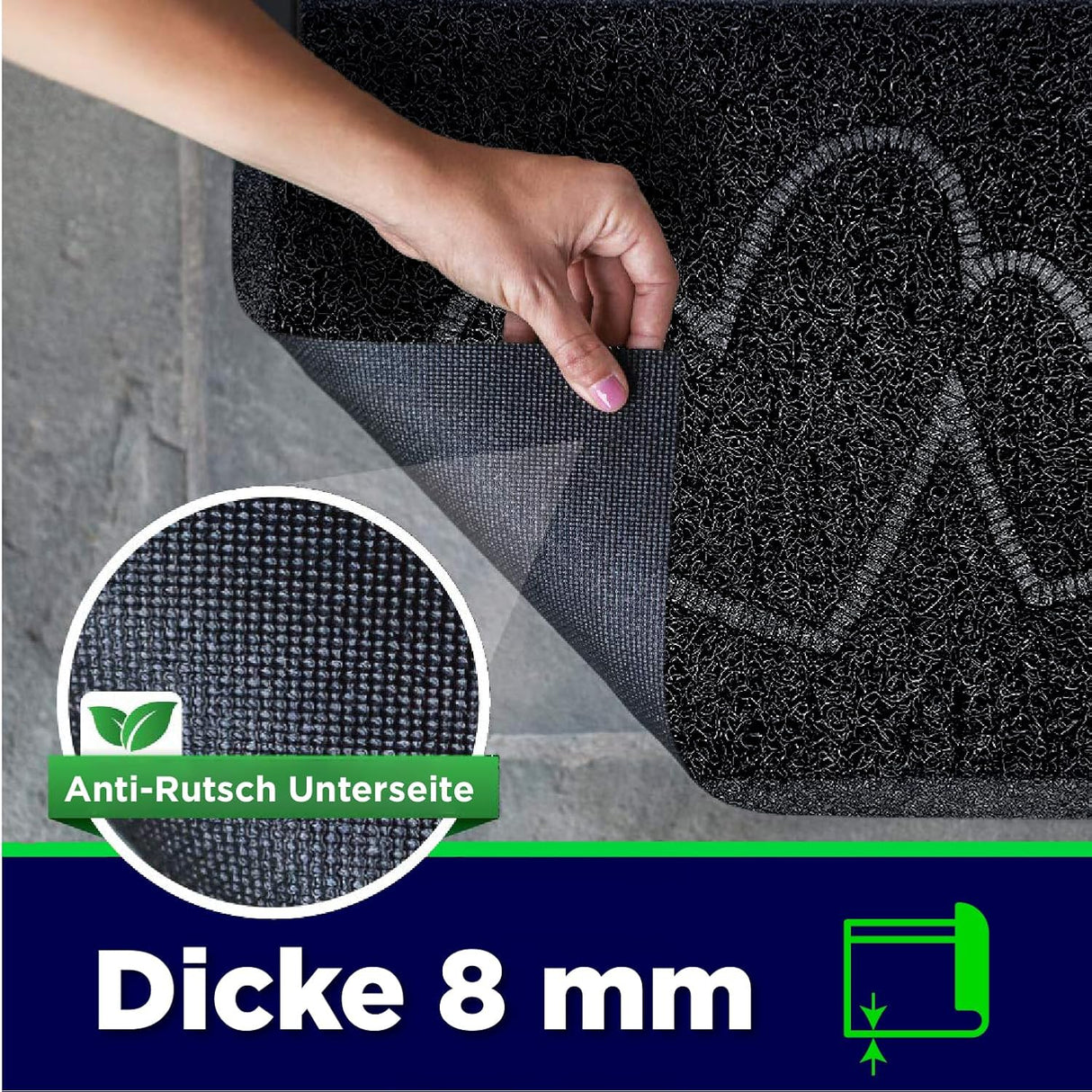 Majo Lifestyle Floor Mats Indoor and Outdoor Use - Robust Rubber Front Door Mats - Bathroom Rug - Doormat Gift - Pet Mat - Welcome Doormat Outside (Black)