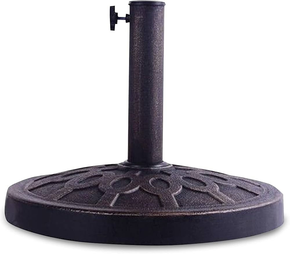 Half Round/Round Resin Umbrella Base, Outdoor Patio Umbrella Holder, Heavy-Duty Outdoor Patio Stand,Suit for Standard Pole Sizes, Ideal for Garden Beach, Classic Umbrella Standing Deck Porch (Round)