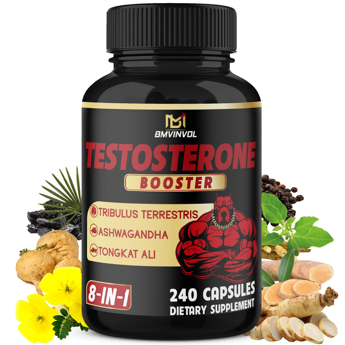 Test Booster for Men - 60 Capsules - 15500Mg Per Serving with Tribulus Terrestris, Ashwagandha Root & Tongkat Ali - 30 Day Supply