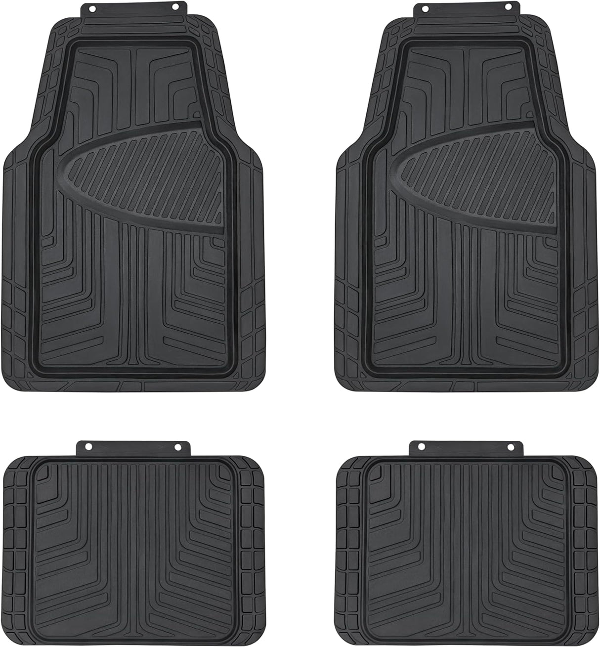 Premium Rubber Floor Mat for Cars, SUVs and Trucks, All Weather Protection, Universal Trim to Fit,Black