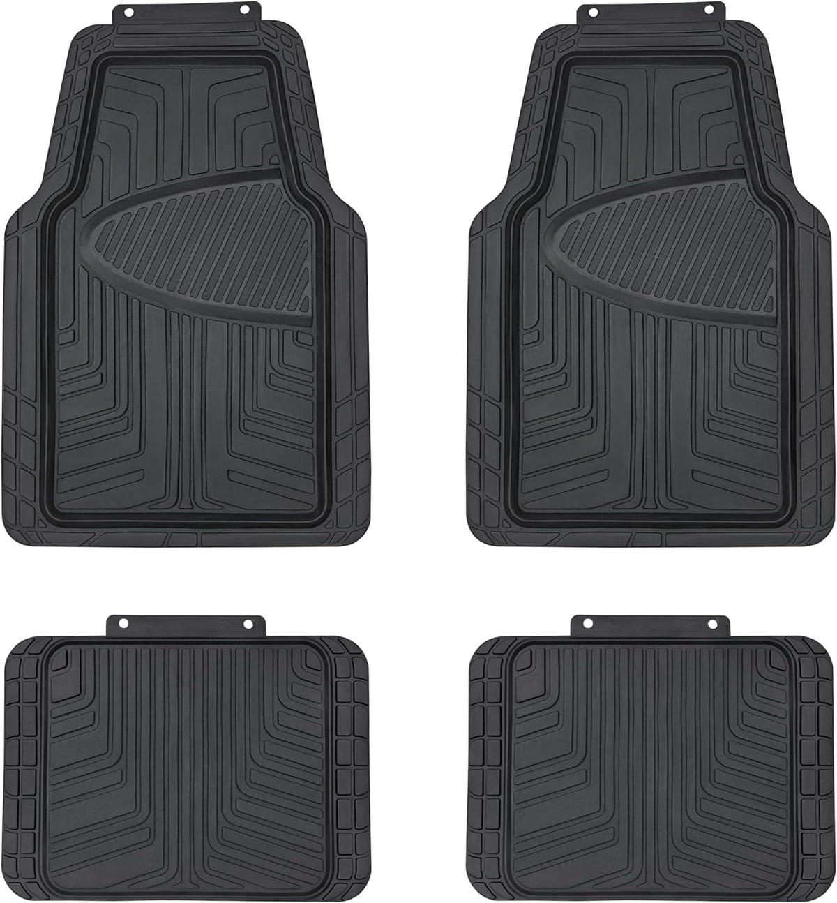 Premium Rubber Floor Mat for Cars, SUVs and Trucks, All Weather Protection, Universal Trim to Fit,Black