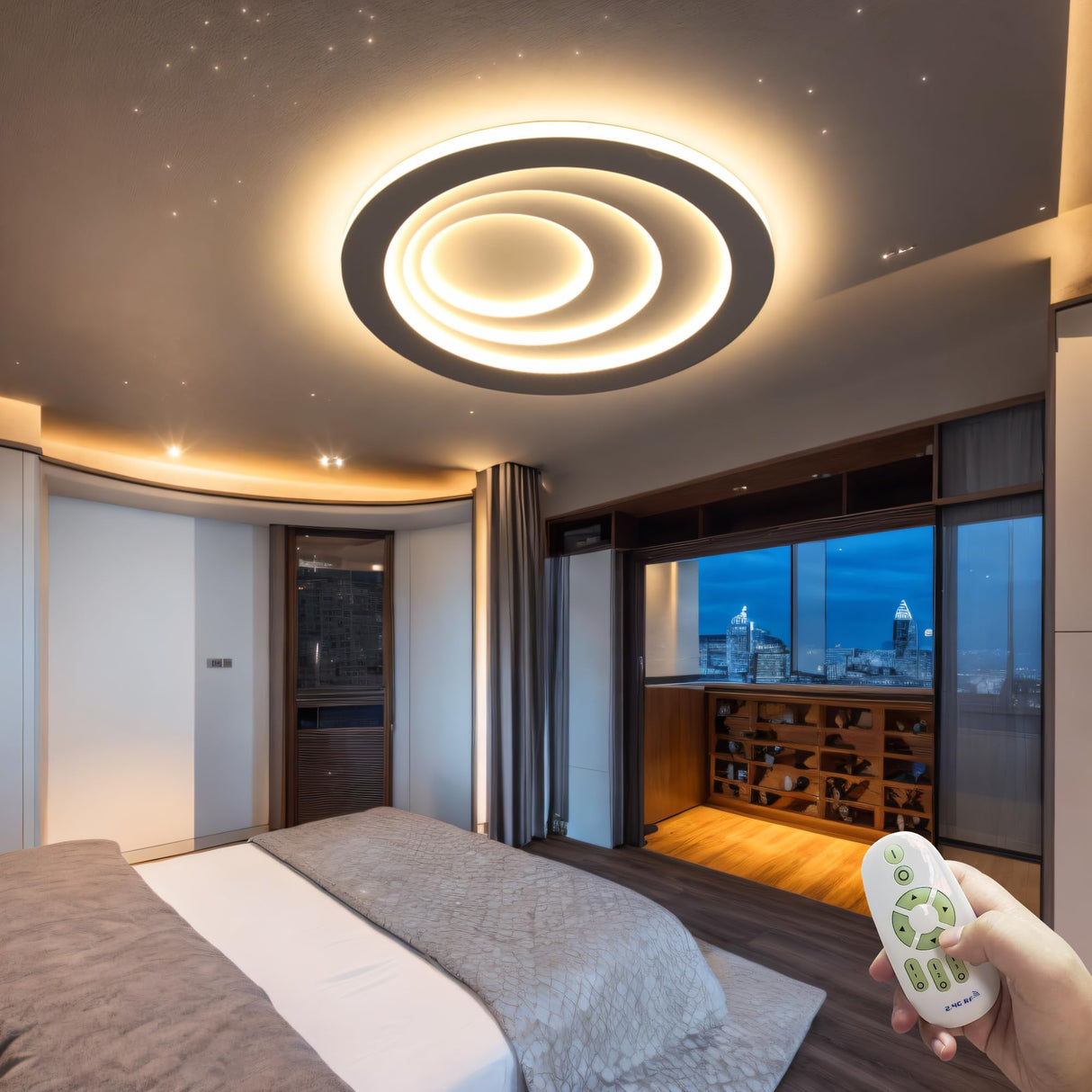 LED Ceiling Light Dimmable 220~240V Ceiling Light Bedroom with Remote 3000 K - 6500 K, 40W 4000LM IP44 Lights Flat LED Lamp Panel for Living Room Children's Room Kitchen Office Balcony