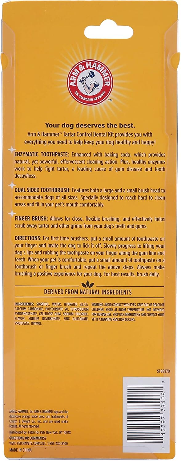 Arm & Hammer Beef Flavor Tartar Control Dental Kit for Dogs