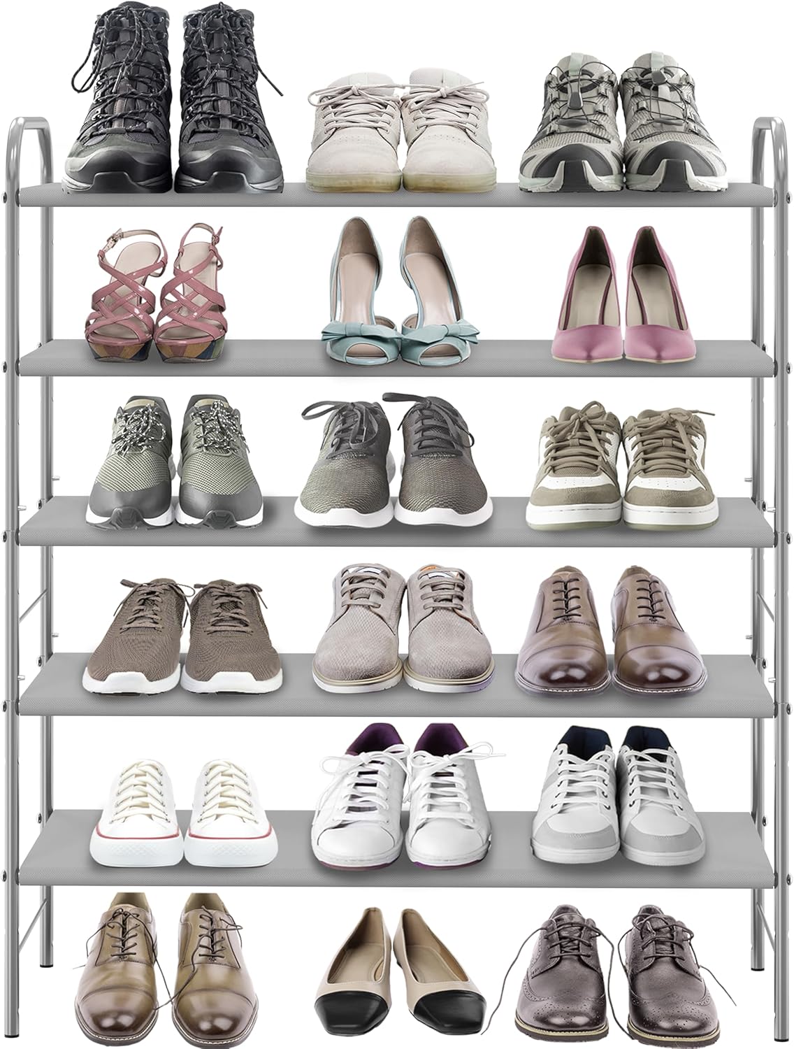 Simple Houseware 5-Tier Shoe Rack Storage Organiser, Grey