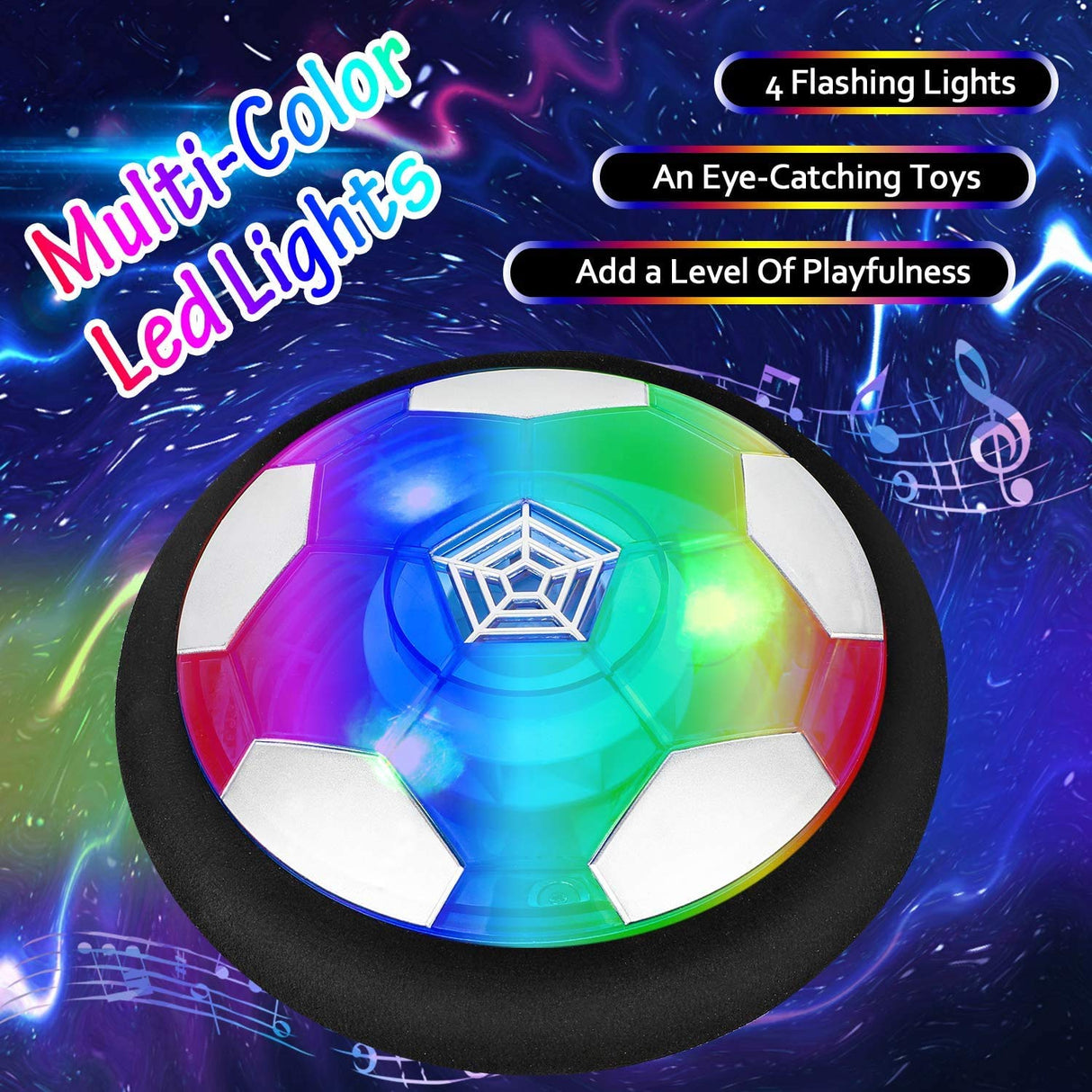 Kids Toys Hover Soccer Ball Set with 2 Goals, Air Soccer with LED Light, USB Rechargeable Floating Soccer Ball with Foam Bumper for Indoor Outdoor Sports Ball Game, Football Toy for Boy Girl Best Gift
