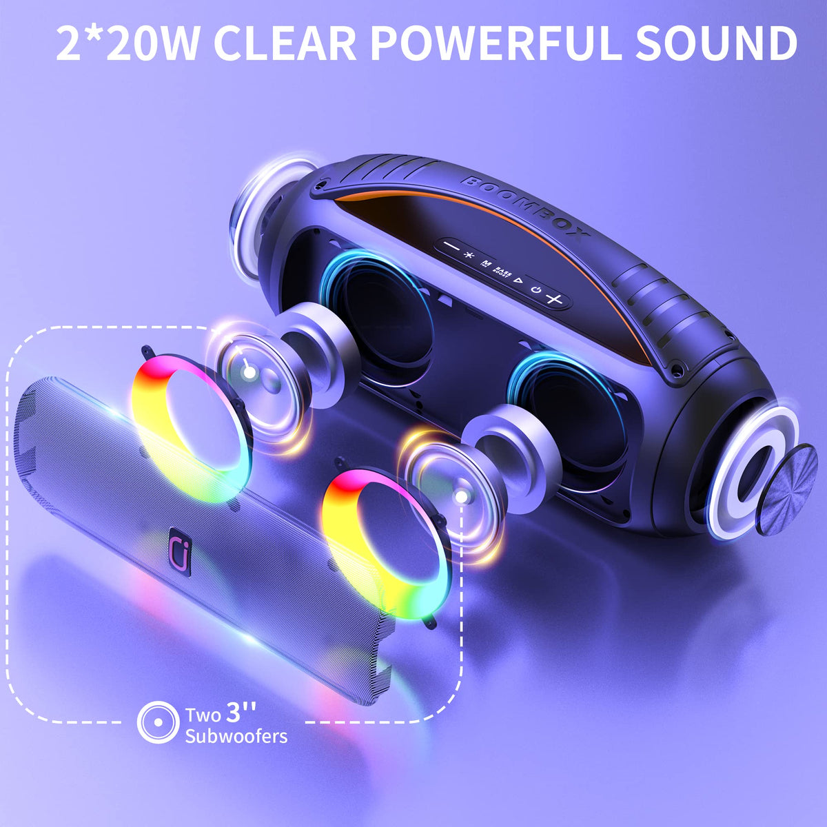 JYX D16T IPX5 Portable Karaoke Speaker with 2 Microphones