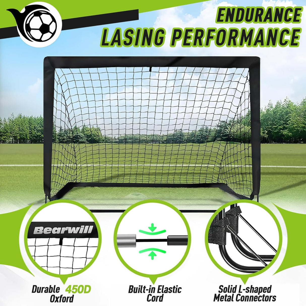 Soccer Goals with Portable Bag, Soccer Nets for Backyard with 10 Cones, Kids Soccer Goals, Soccer Training Equipment for Kids, Youth Games, Sports, Fit for Family Game Play