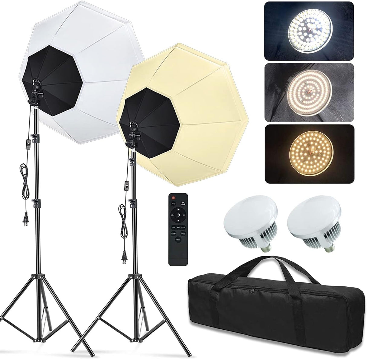 Softbox Lighting Kit Professional 2x85W Photography Video Studio Lighting Kit+Adjustable 2x2m Photography Backdrop Stand Kit with 4X 1.6x3m Backdrop Screen Background,4 Clamps and Carry Bag