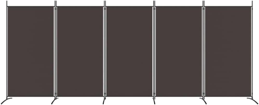 5-Panel Room Divider - Fabric Room Partition for Living Room and Bedroom, Foldable and Portable Design with Iron Frame