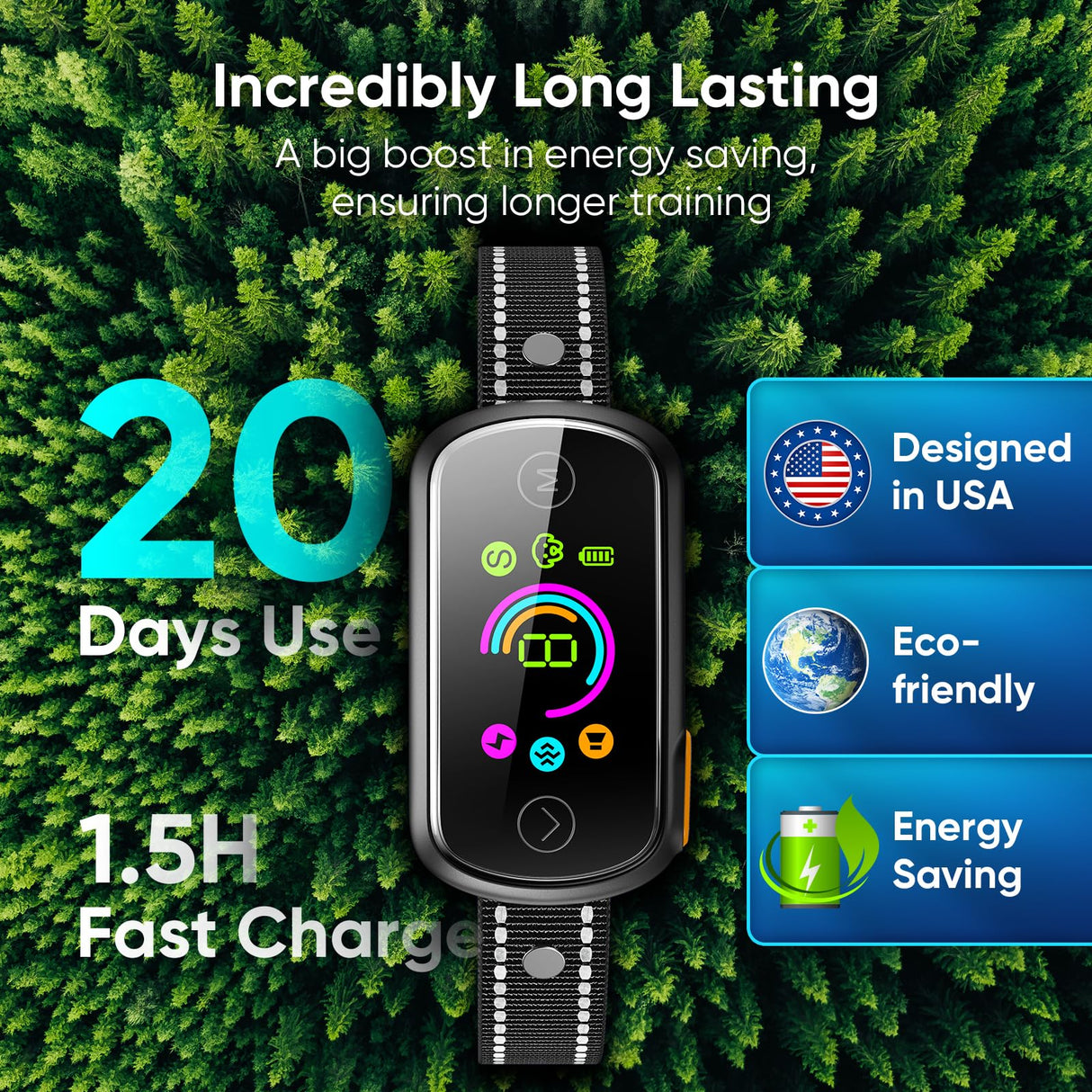 Dog Bark Collar, Customizable Bark Collar for Large Medium Dogs, Smart Anti Barking Training Collar with Adjustable Beep Vibration Shock and Sensitivity, Automatic Stop Barking with Replacement Strap