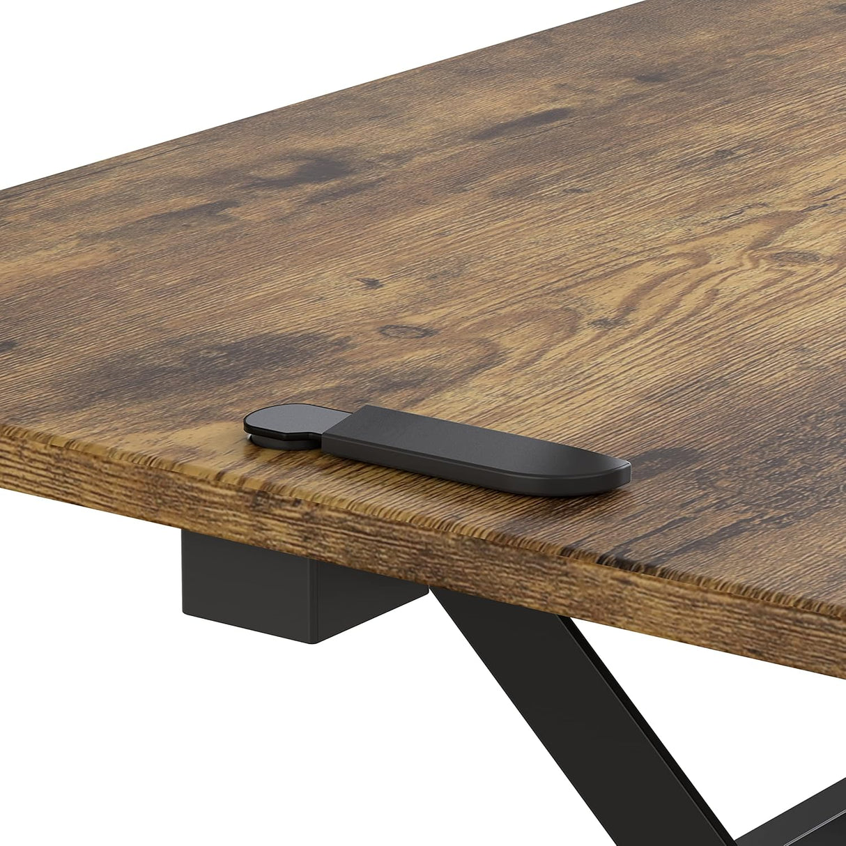 SHW 36-Inch Height Adjustable Standing Desk Converter Sit to Stand Riser Workstation, Rustic Brown