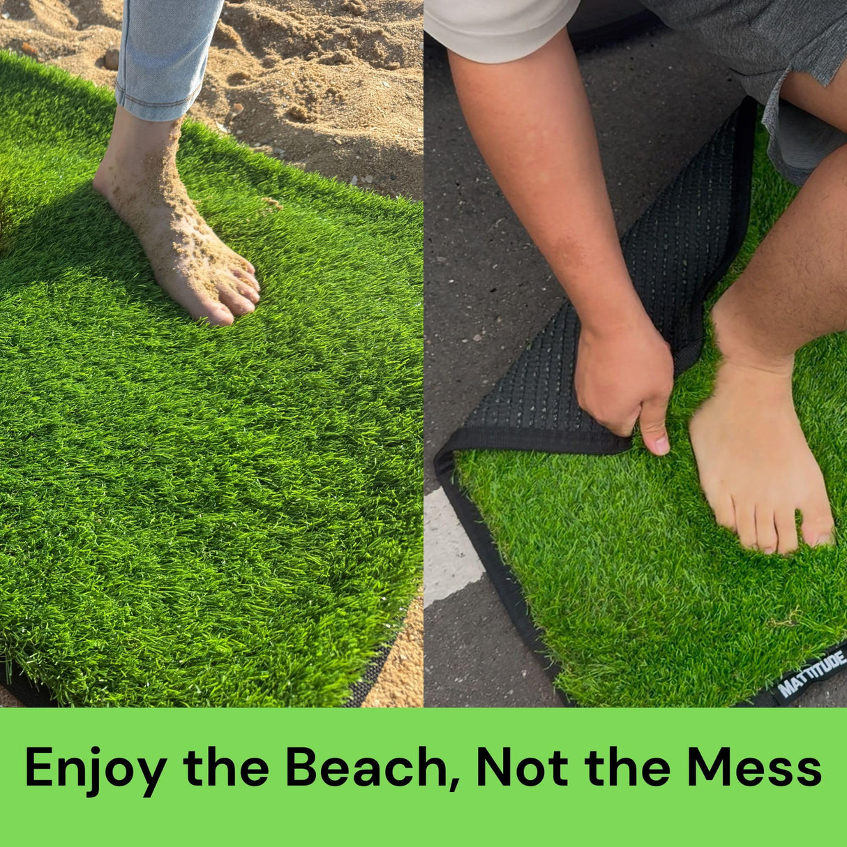Mattitude Outdoor Dust-Off Mat 90 x 60cm - Artifical Grass 40mm Pile Turf Dirt Trapper, Weatherproof, Non-Slip, Washable & Easy Clean - for Home Entryway, Garage, Camping, Caravan